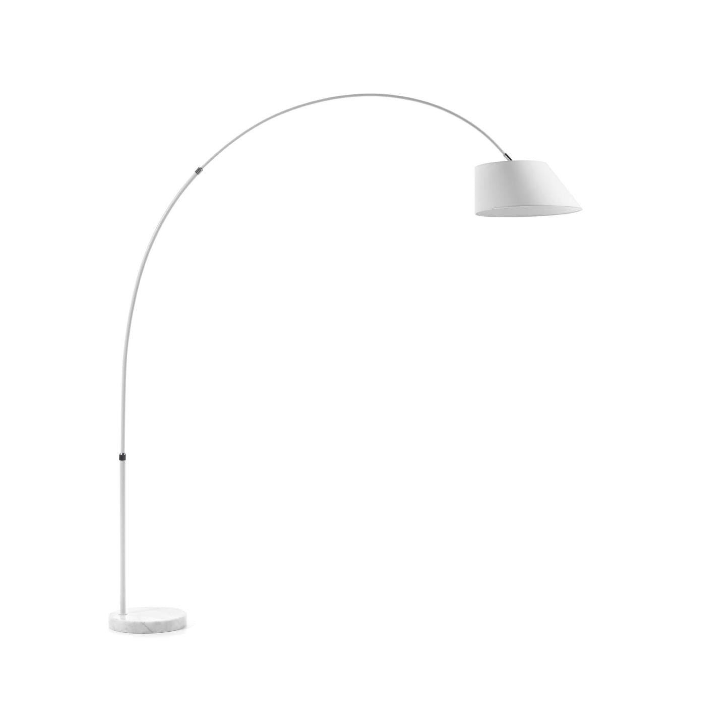 May steel floor lamp with white marble base - Product Image