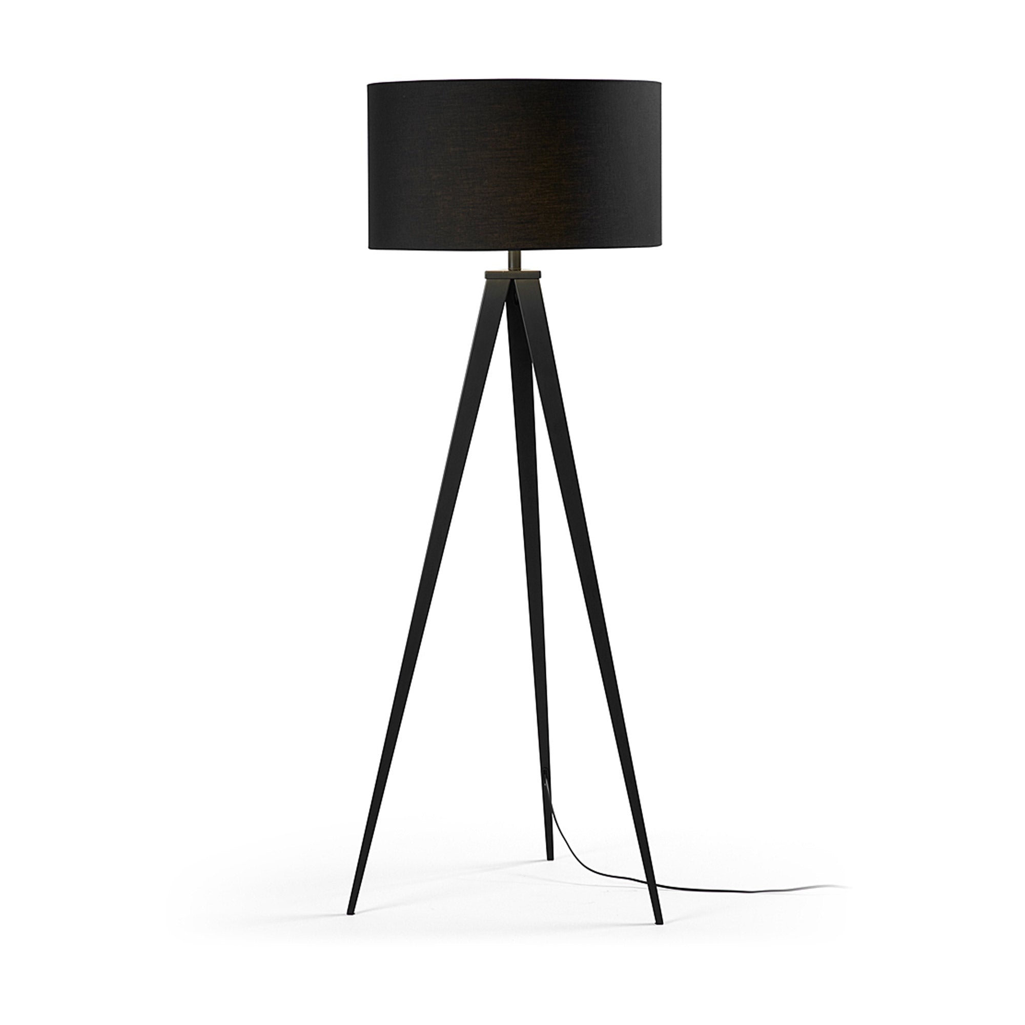 Iguazu floor lamp in steel with black finish - Product Image