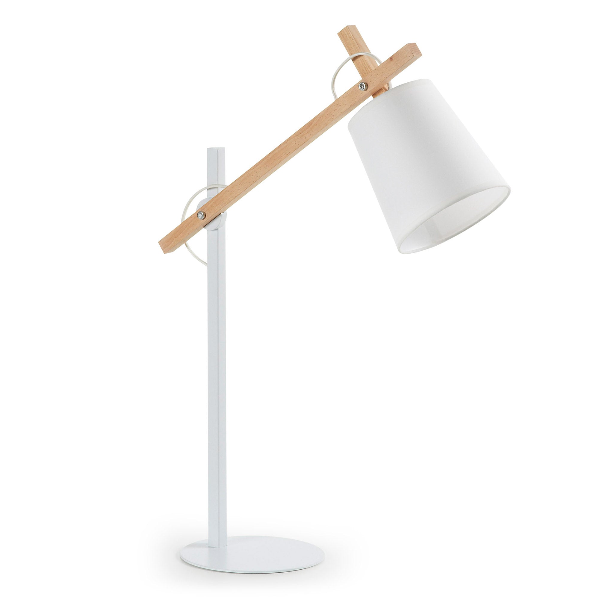 Kosta table lamp made of steel and solid beech wood - Product Image