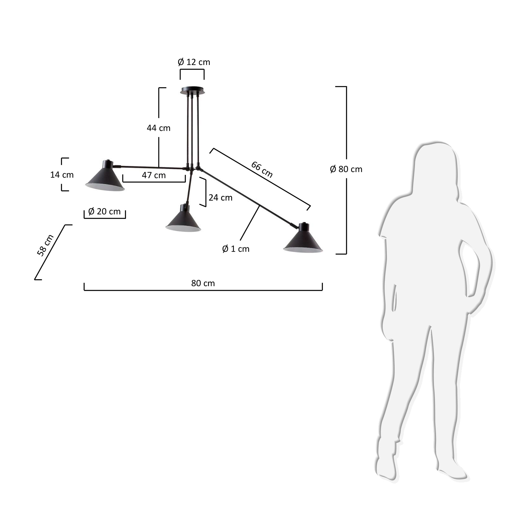 Dione pendant lamp - Measurements