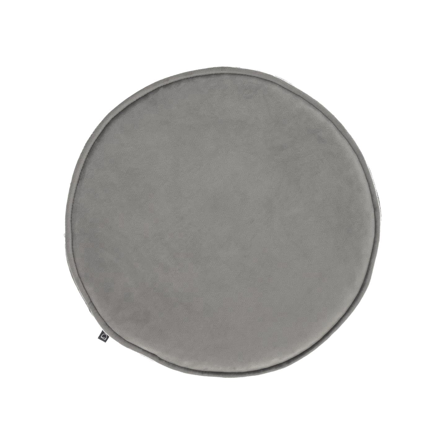 Rimca round velvet chair cushion in light grey, 35 cm - Product Image