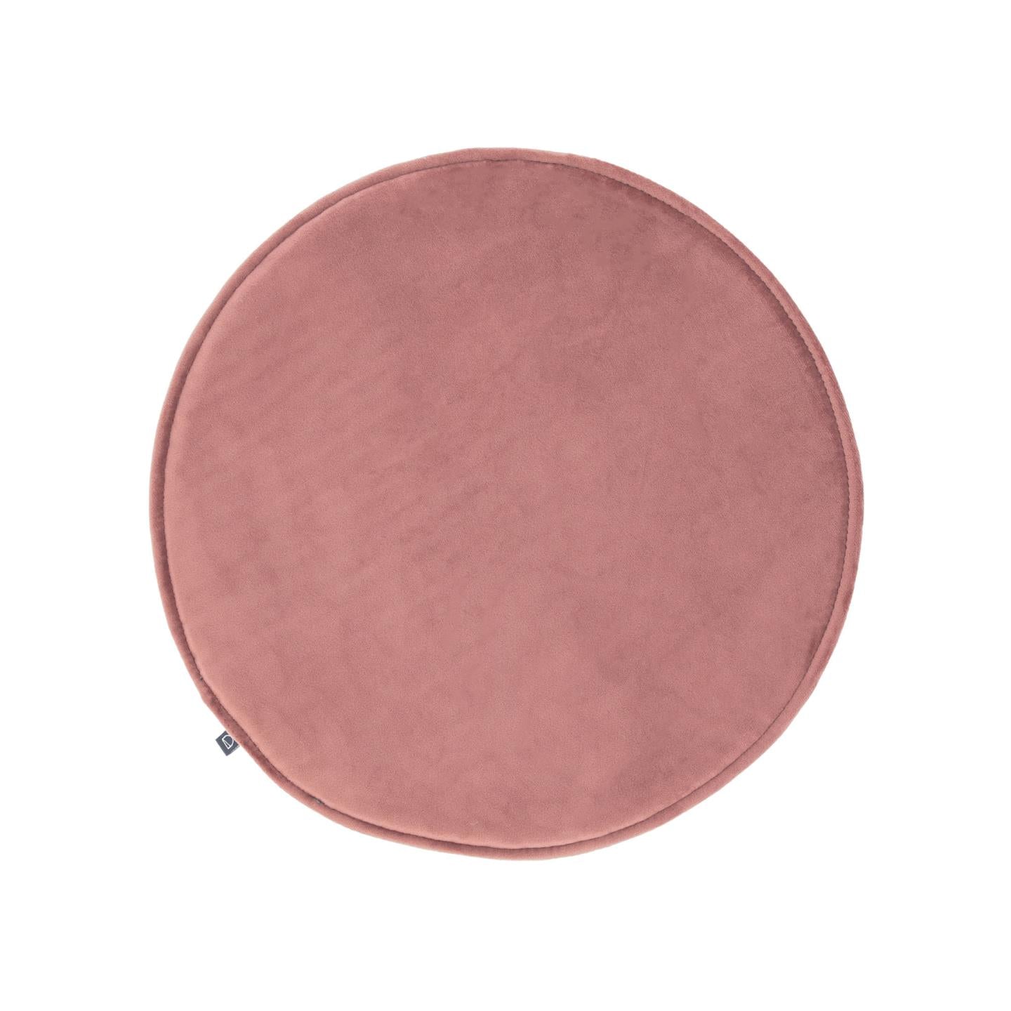 Rimca round velvet chair cushion in pink, 35 cm - Product Image