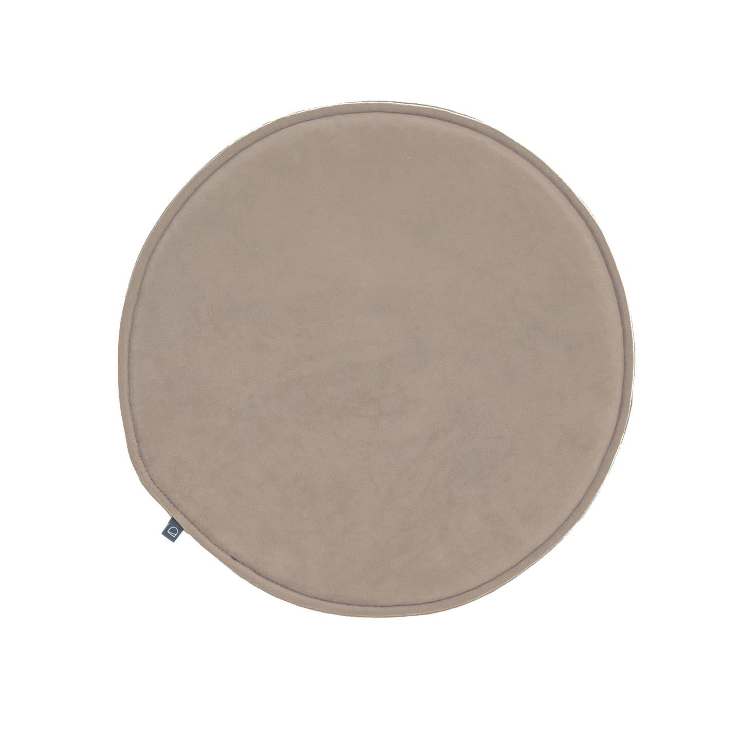 Rimca round velvet chair cushion in taupe, 35 cm - Product Image