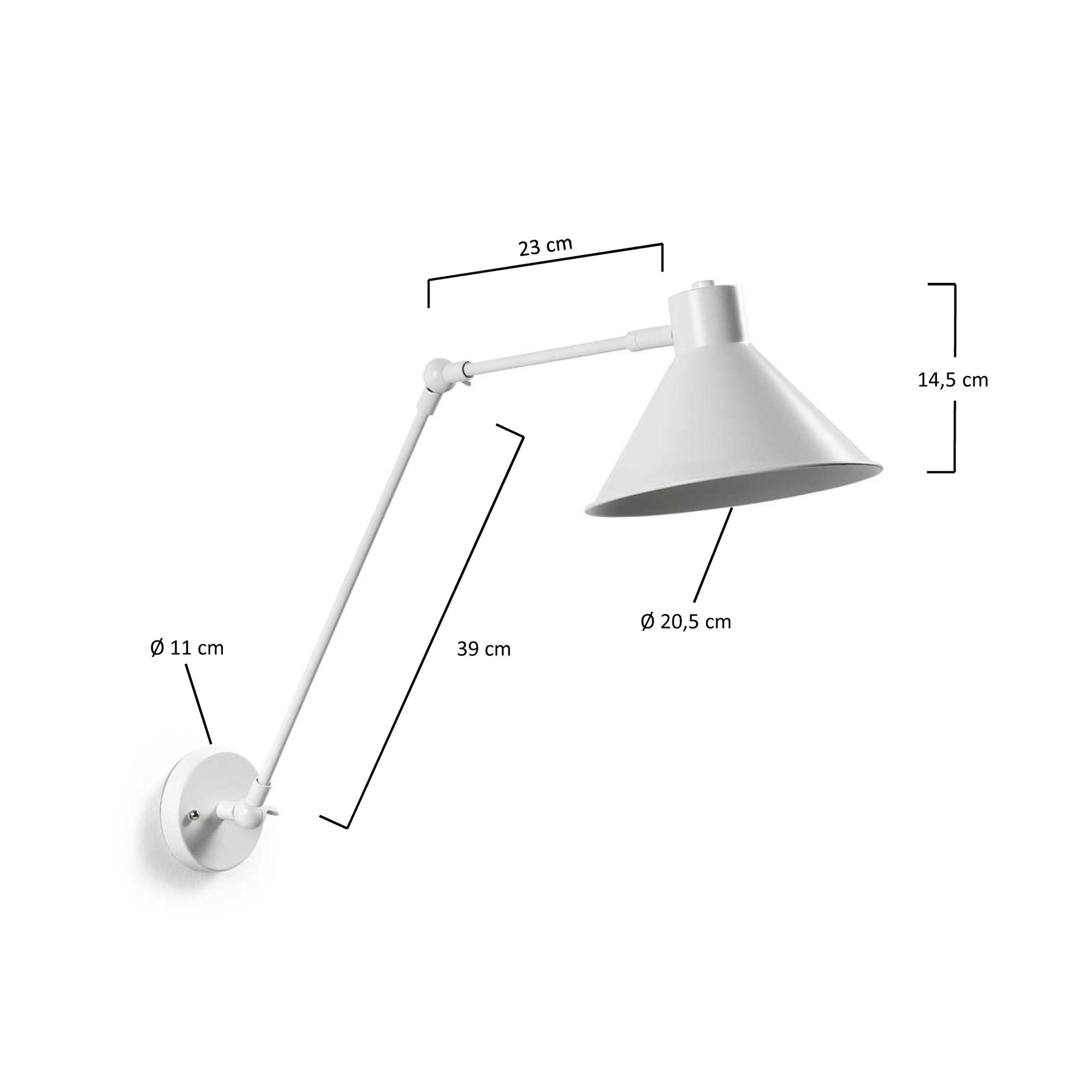 Dione wall lamp white - Measurements