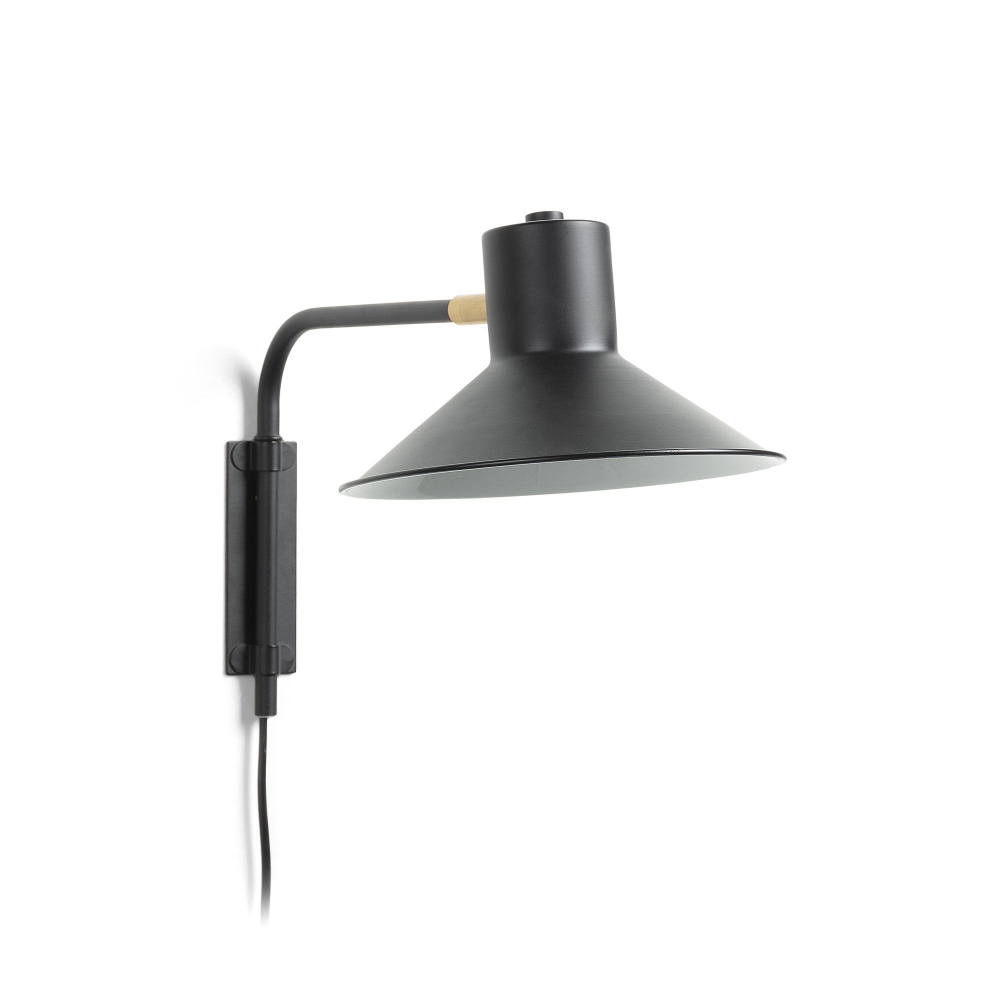 Small Aria wall light in steel with black finish - Product Image