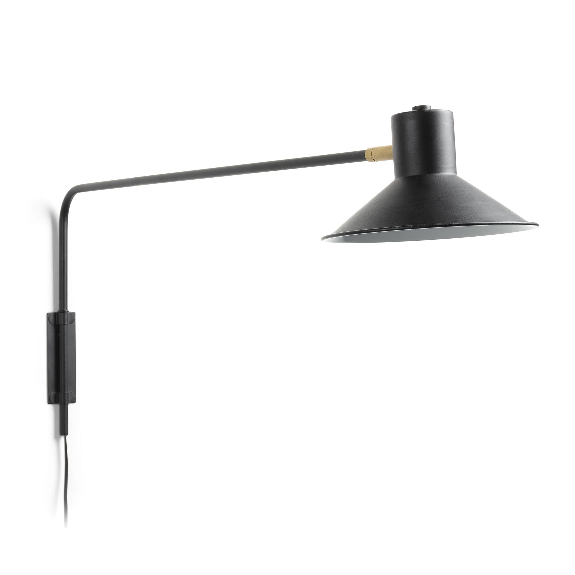Aria wall light in steel with black finish - Product Image