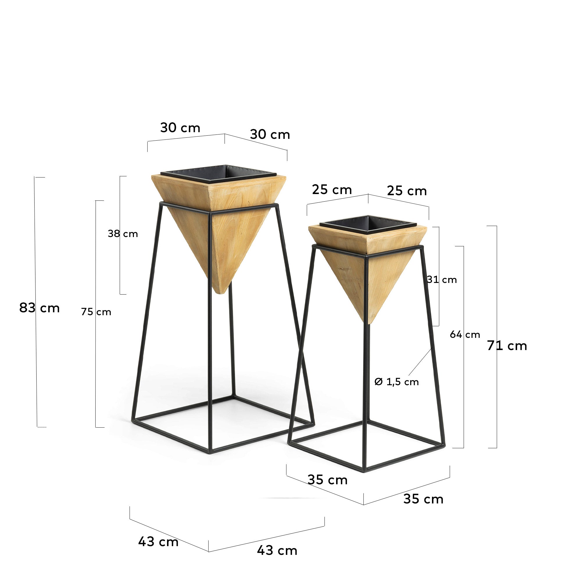 Stared planter - Measurements