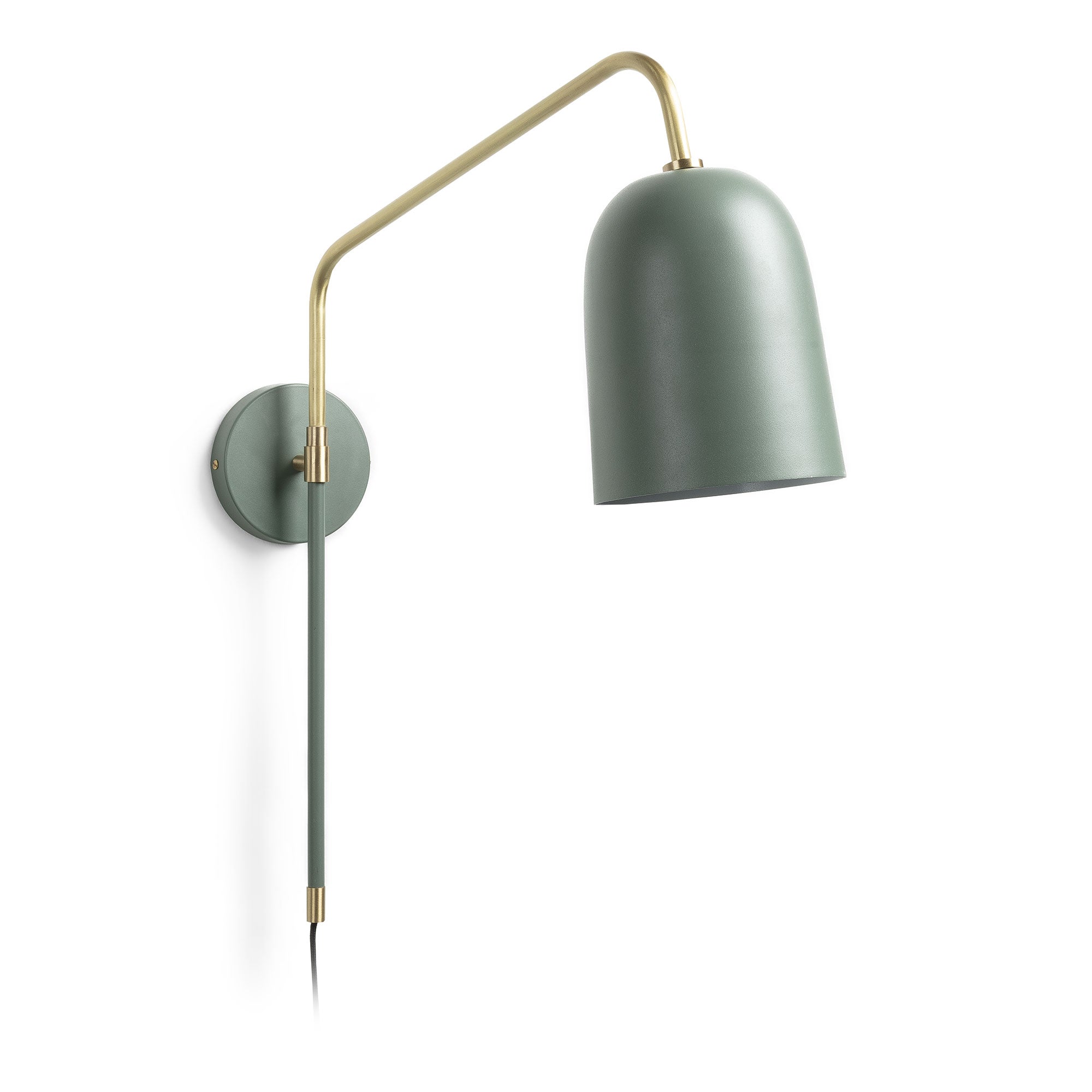 Audrie wall light in steel with green painted finish - Product Image
