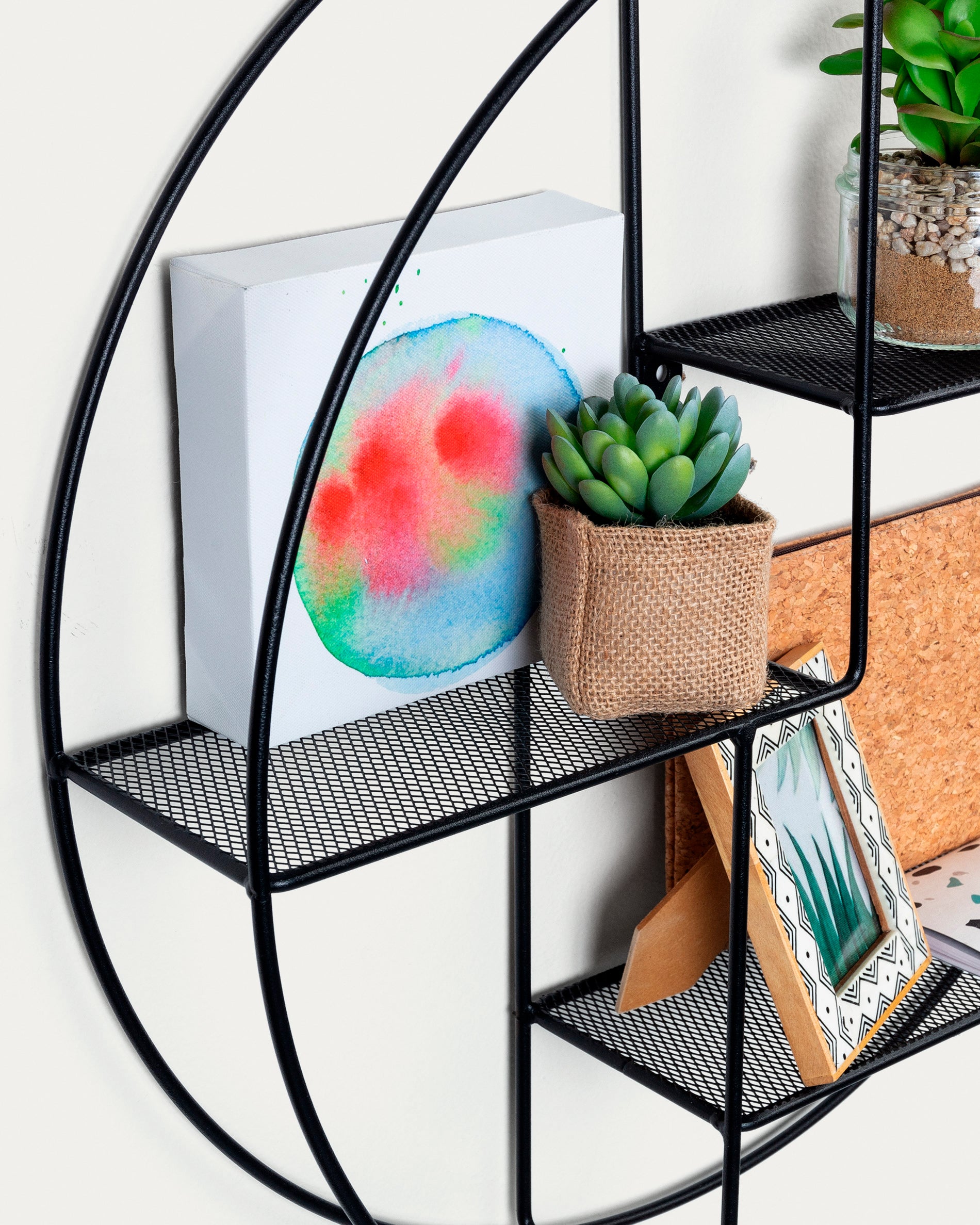 Across wall shelves in steel with black finish Ø 55 cm - Detail