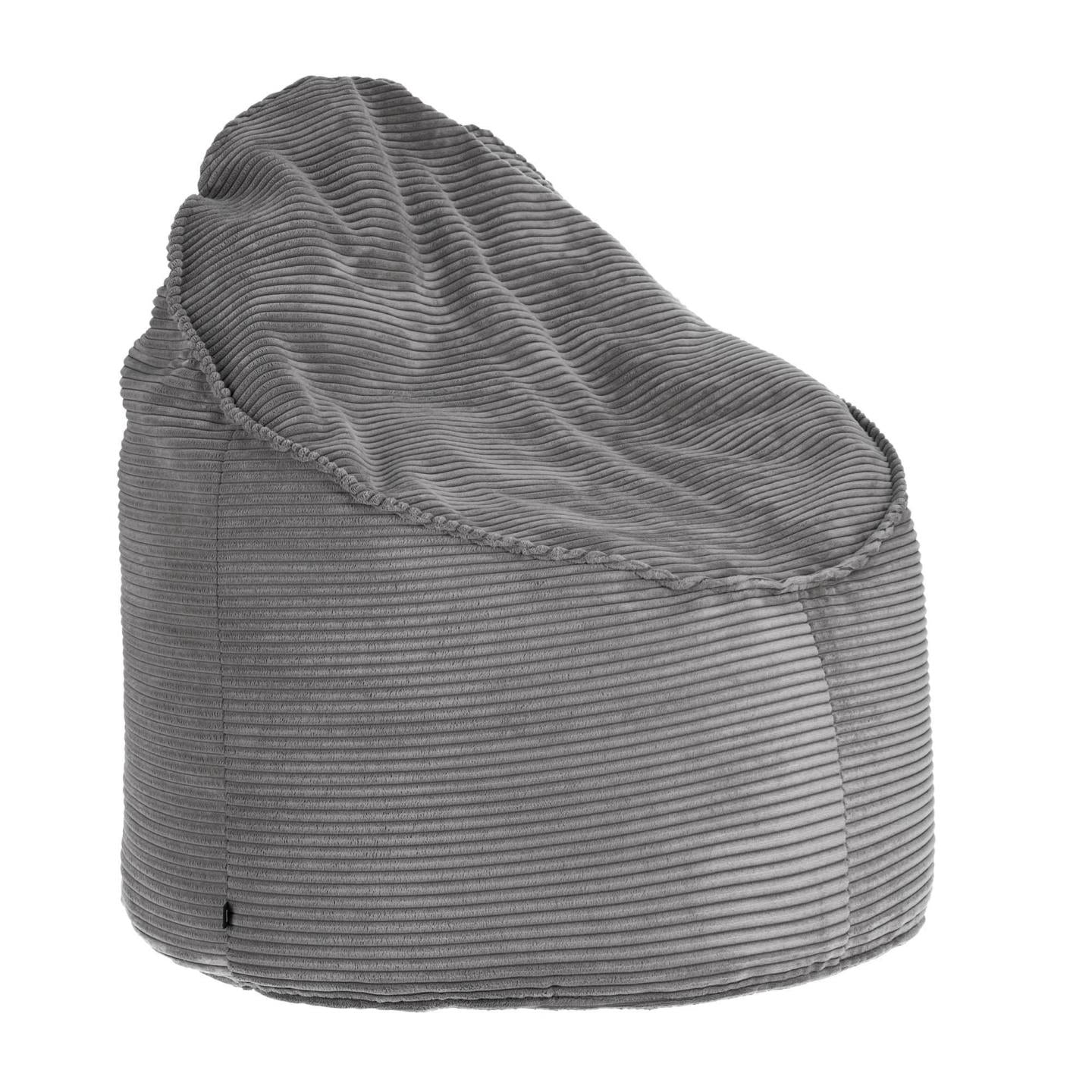 Wilma pouffe in grey wide seam corduroy, Ø 80 cm - Product Image