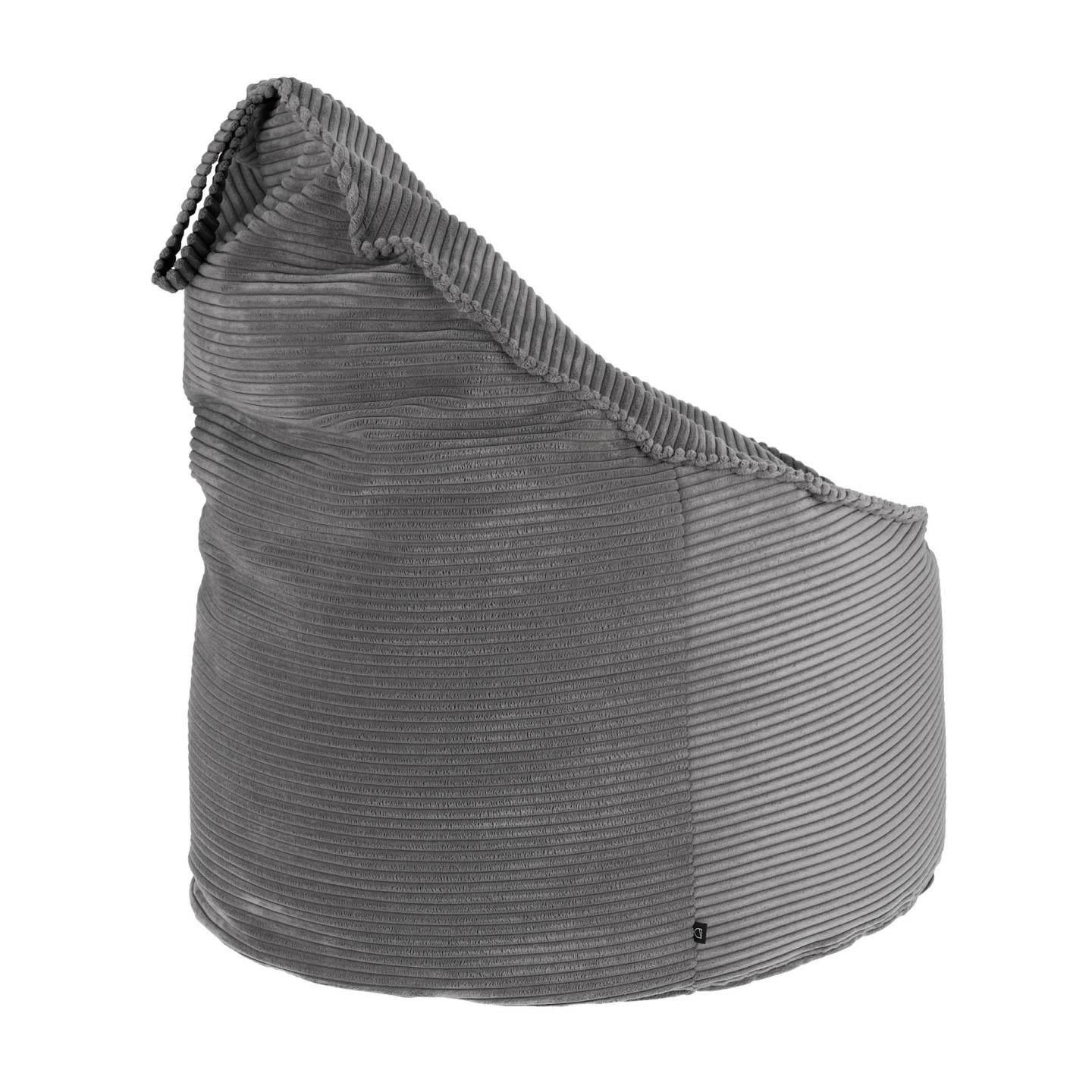 Wilma pouffe in grey wide seam corduroy, Ø 80 cm - Product Image