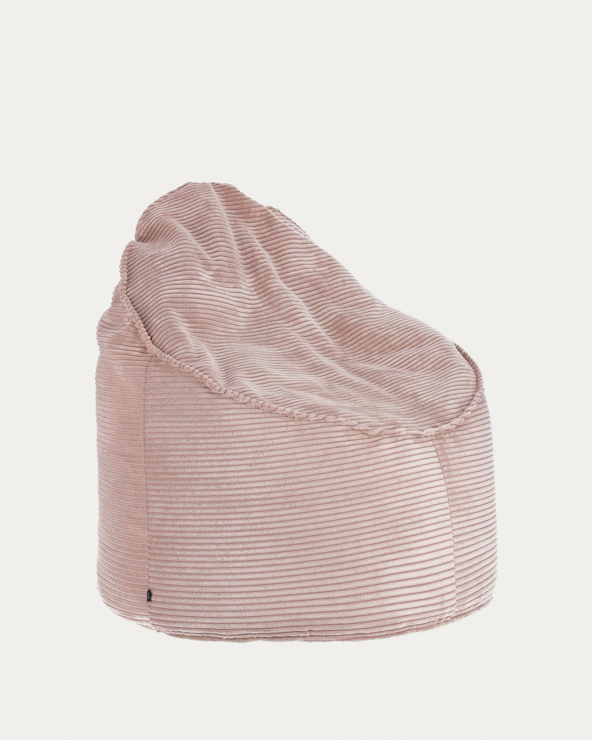 Wilma pouffe in pink wide seam corduroy, Ø 80 cm - Product View