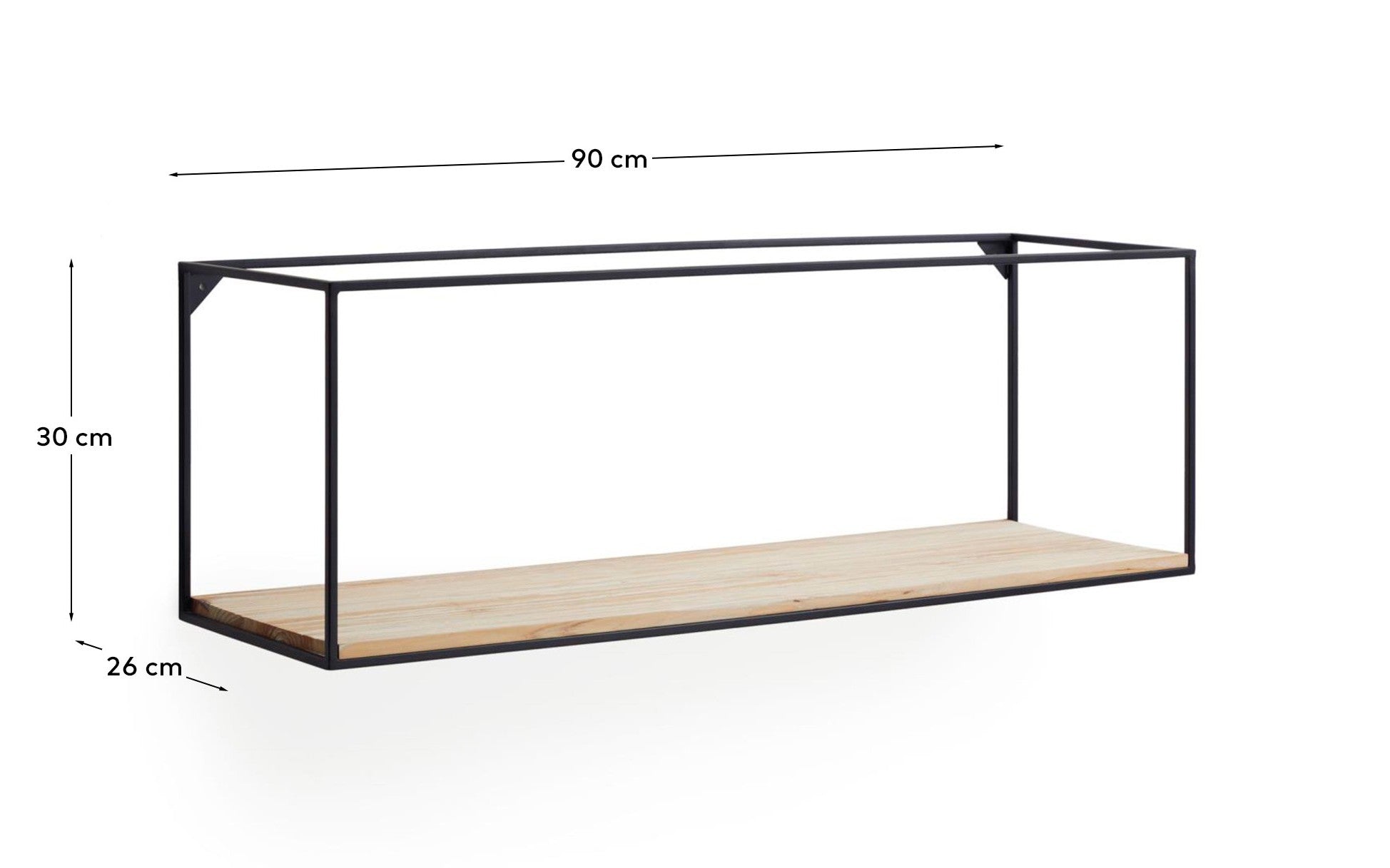 Wall rack Elisha 90 x 30 cm - Measurements