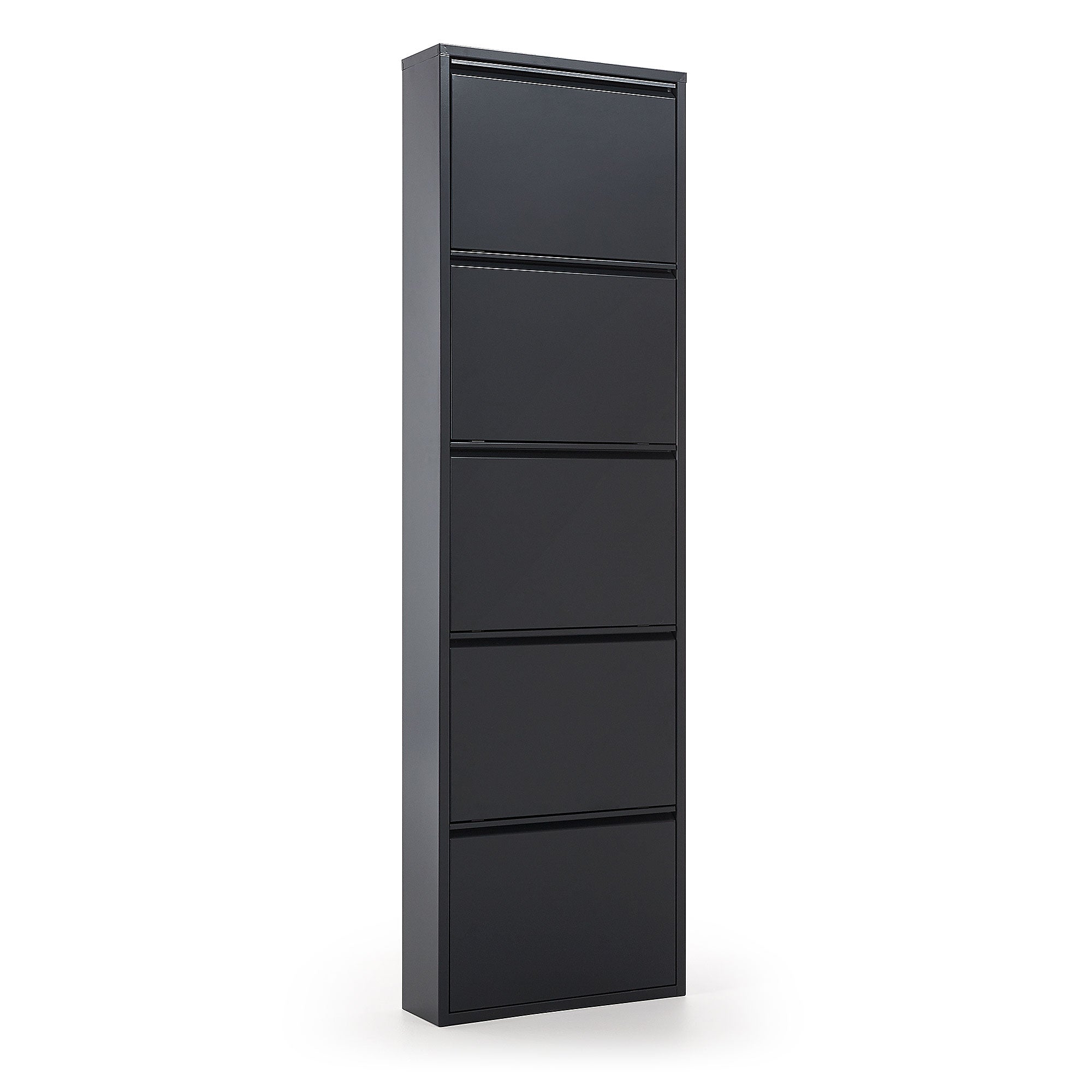 Ode shoe rack with 5 doors in dark grey, 50 x 168.5 cm - Product Image