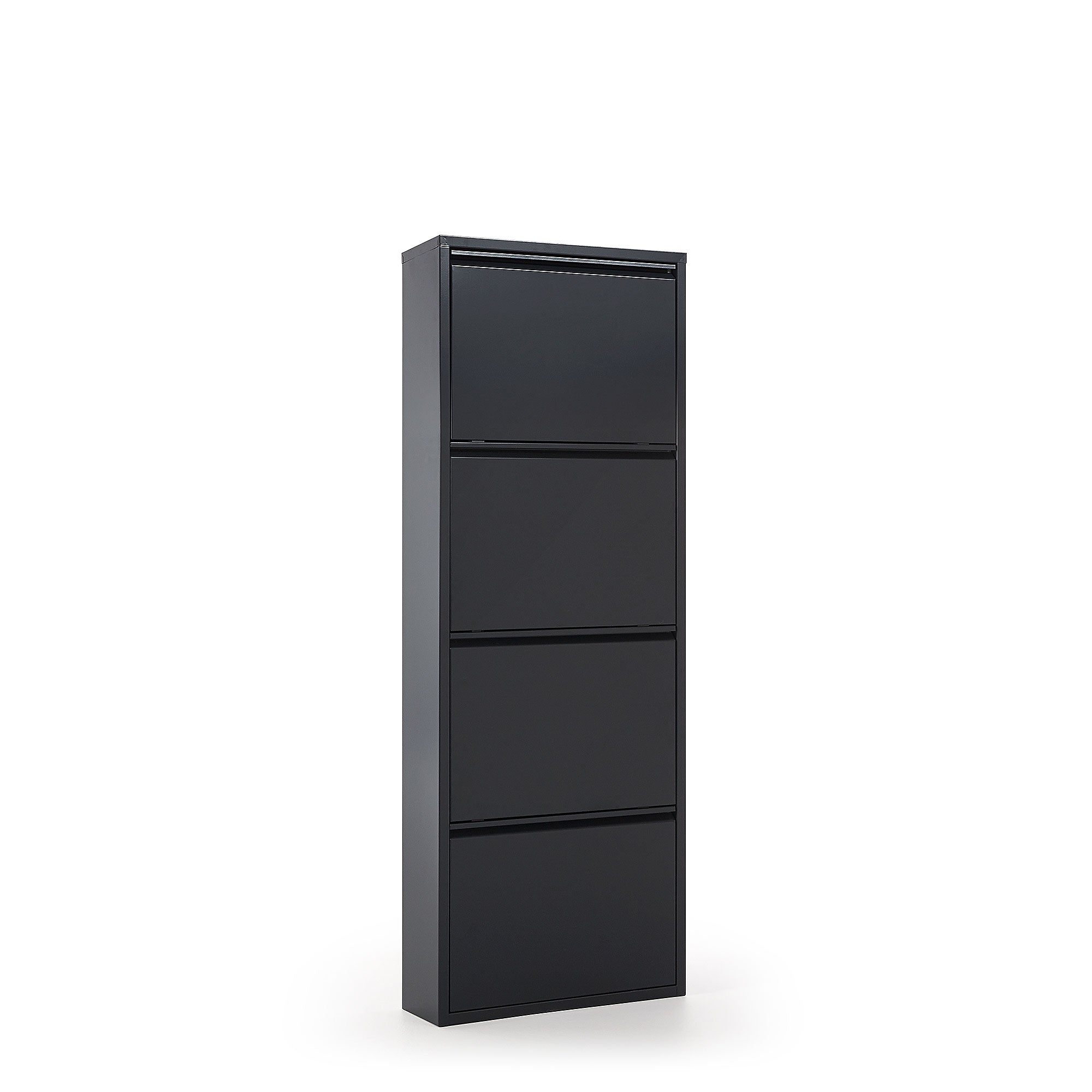 Ode shoe rack with 4 doors in dark grey, 50 x 136 cm - Product Image