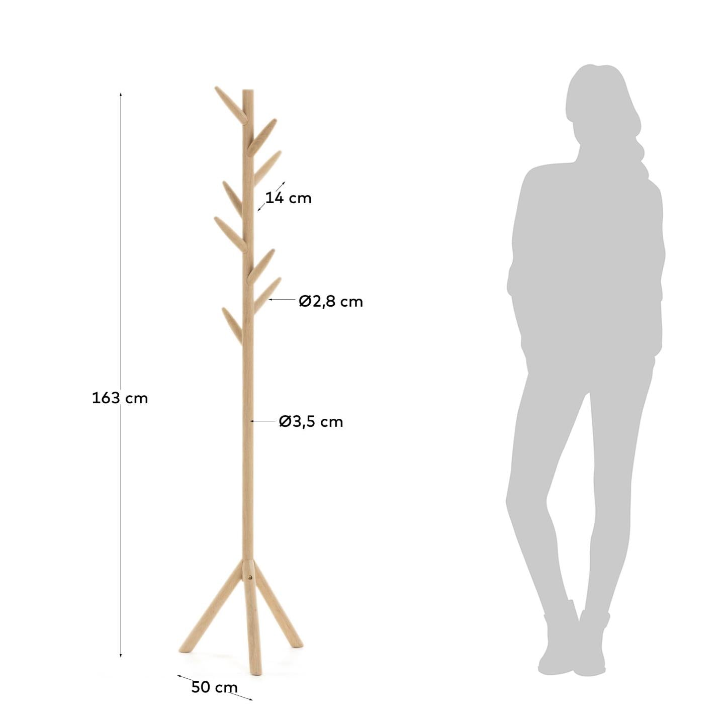Natane coat rack 163 cm - Measurements