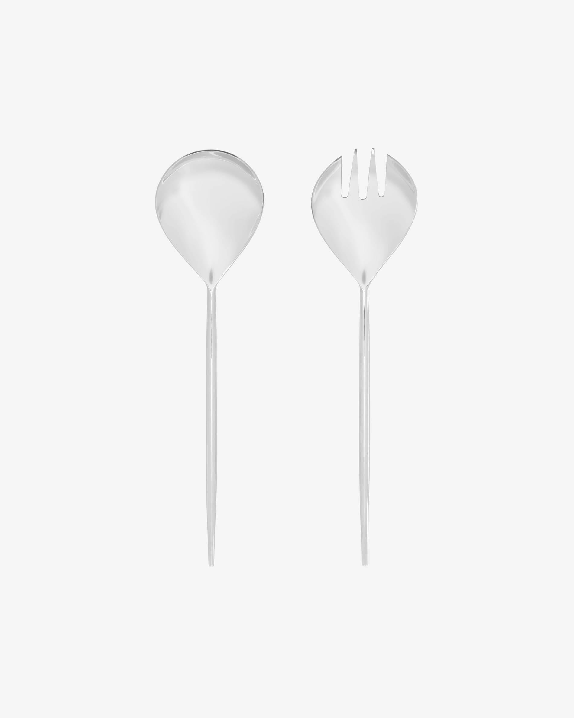 Crisps 2-piece silver salad cutlery set