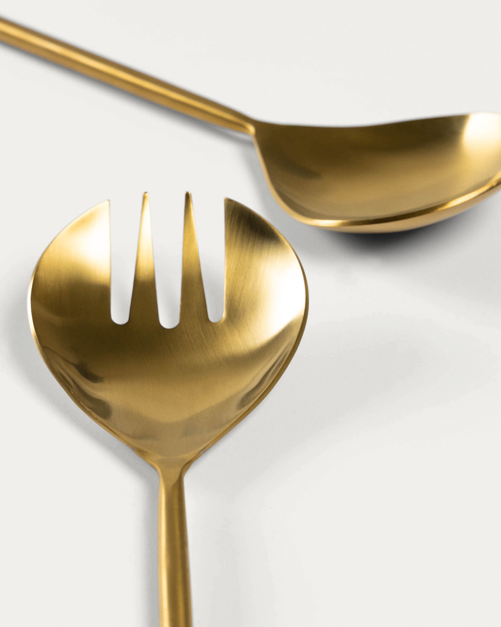 Lite 2-piece cutlery set for salad gold - Detail