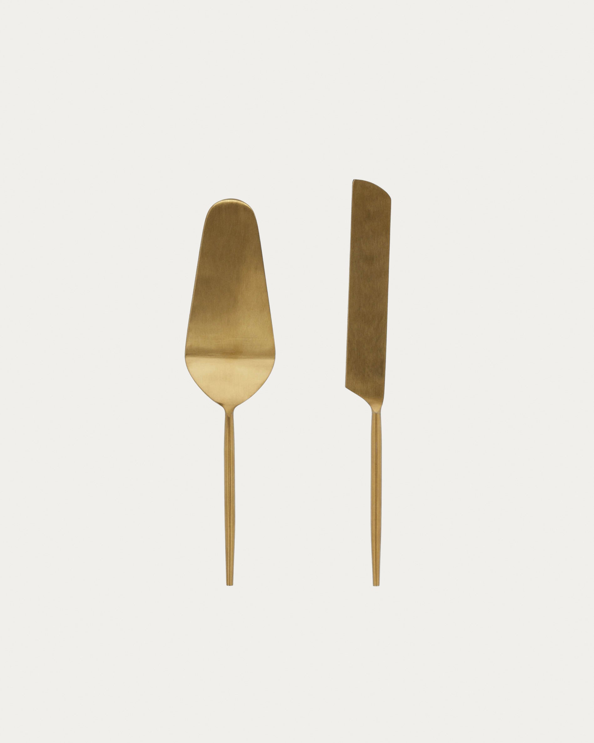 Lite 2-piece cutlery set for cake gold - Product View