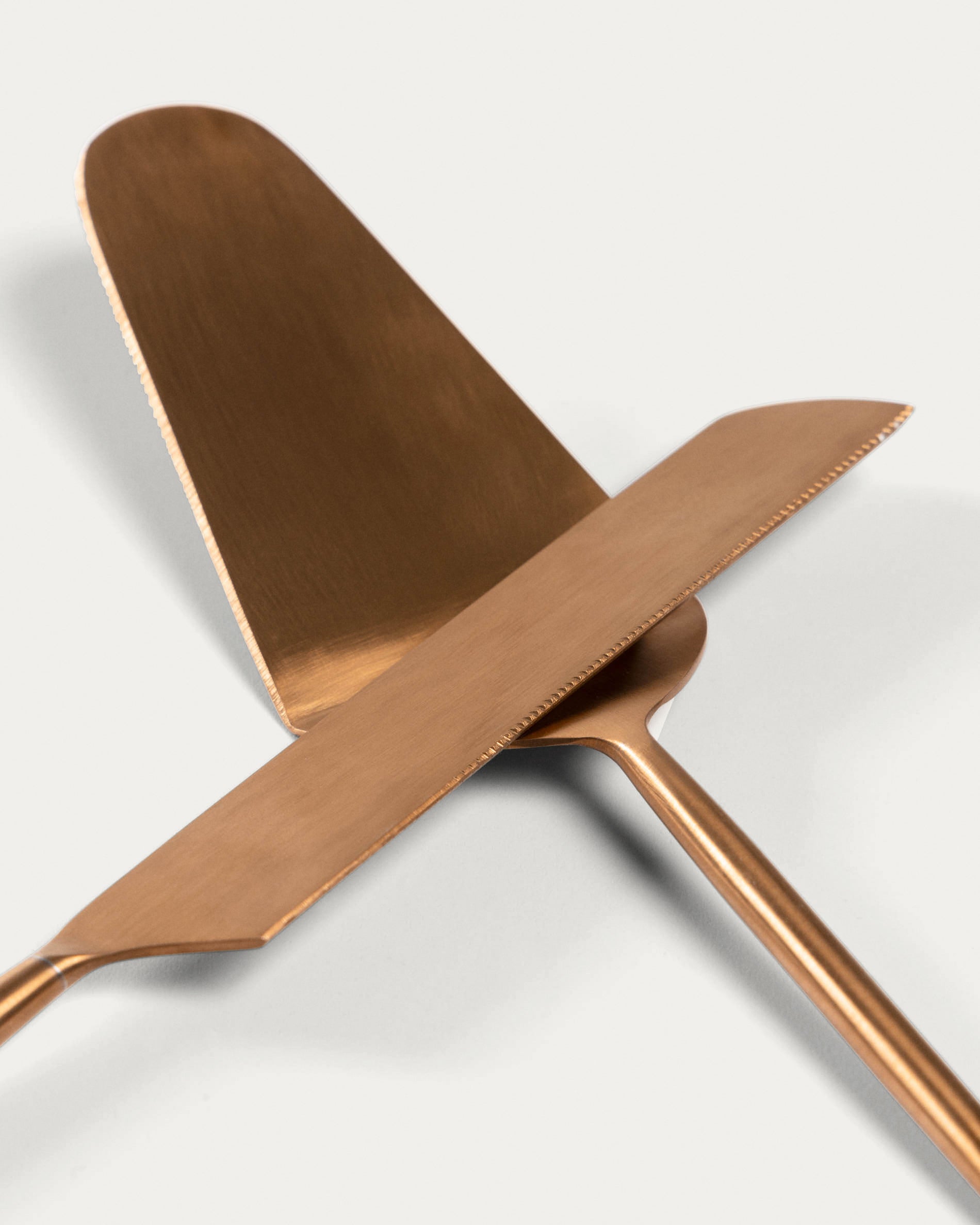 Kelda 2-piece cutlery set for cake rose gold - Detail