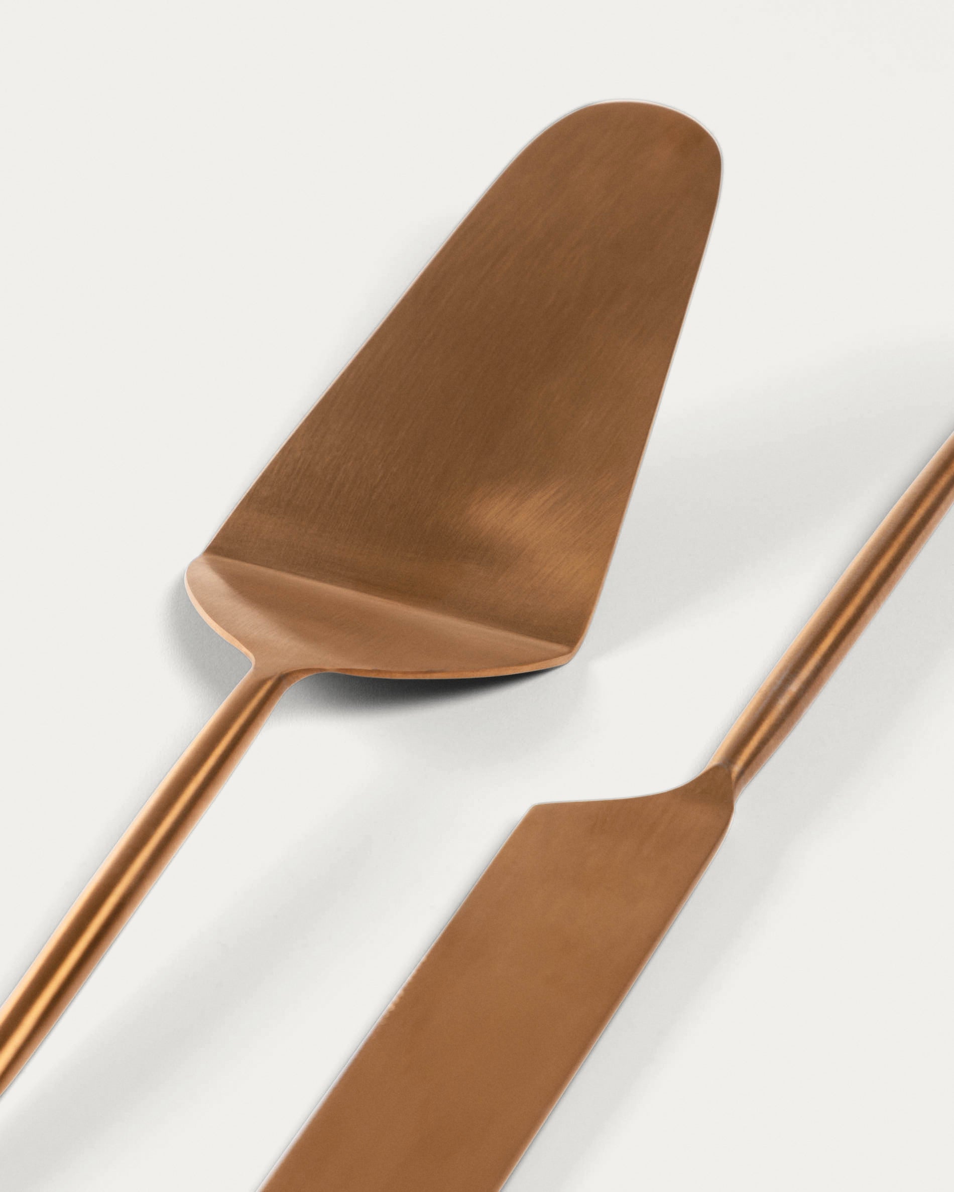 Kelda 2-piece cutlery set for cake rose gold - Detail