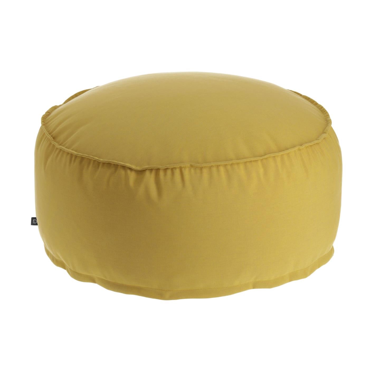 Round Ø 70 cm Mustard-yellow Nedra pouf - Product Image