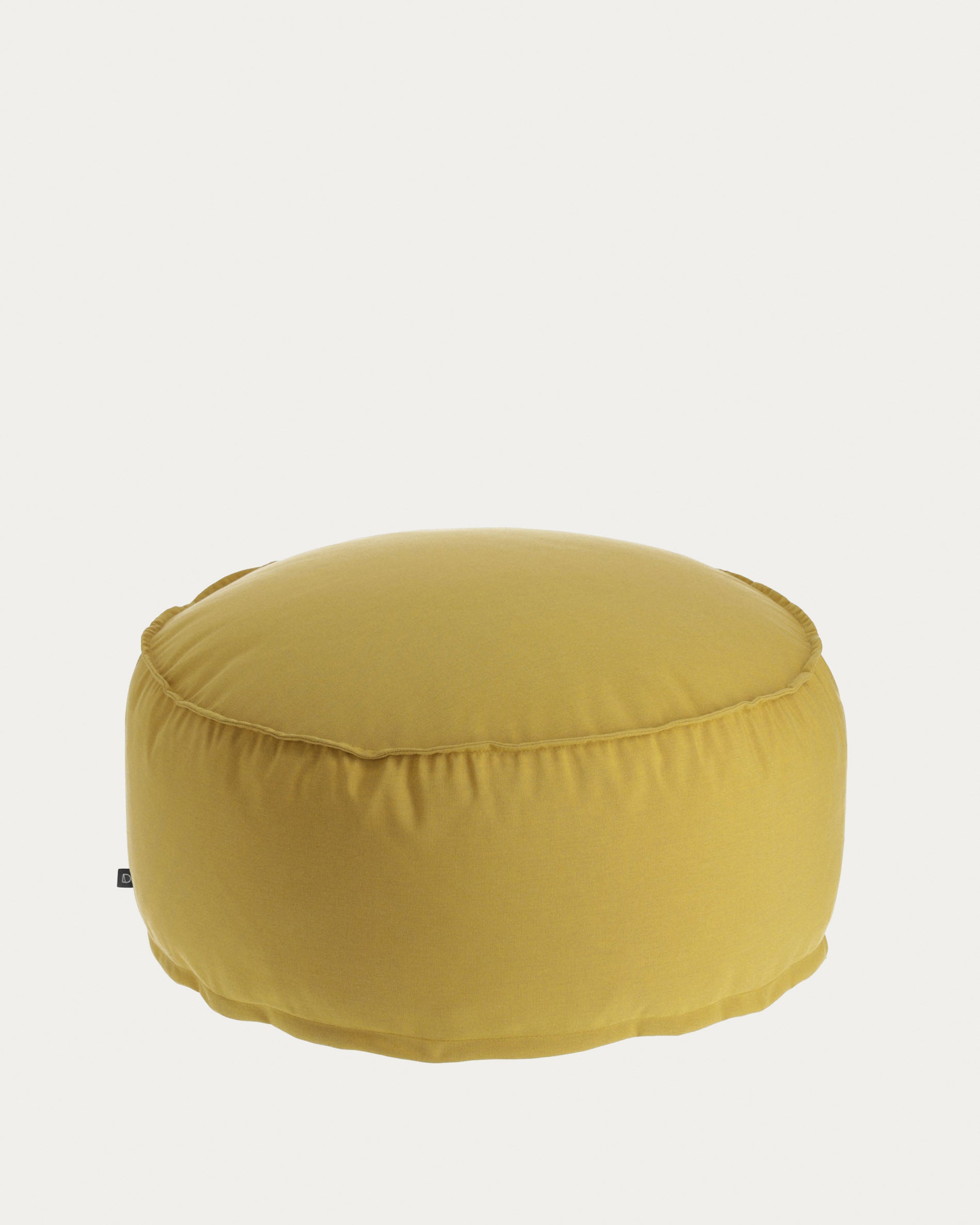 Round Ø 70 cm Mustard-yellow Nedra pouf - Product View