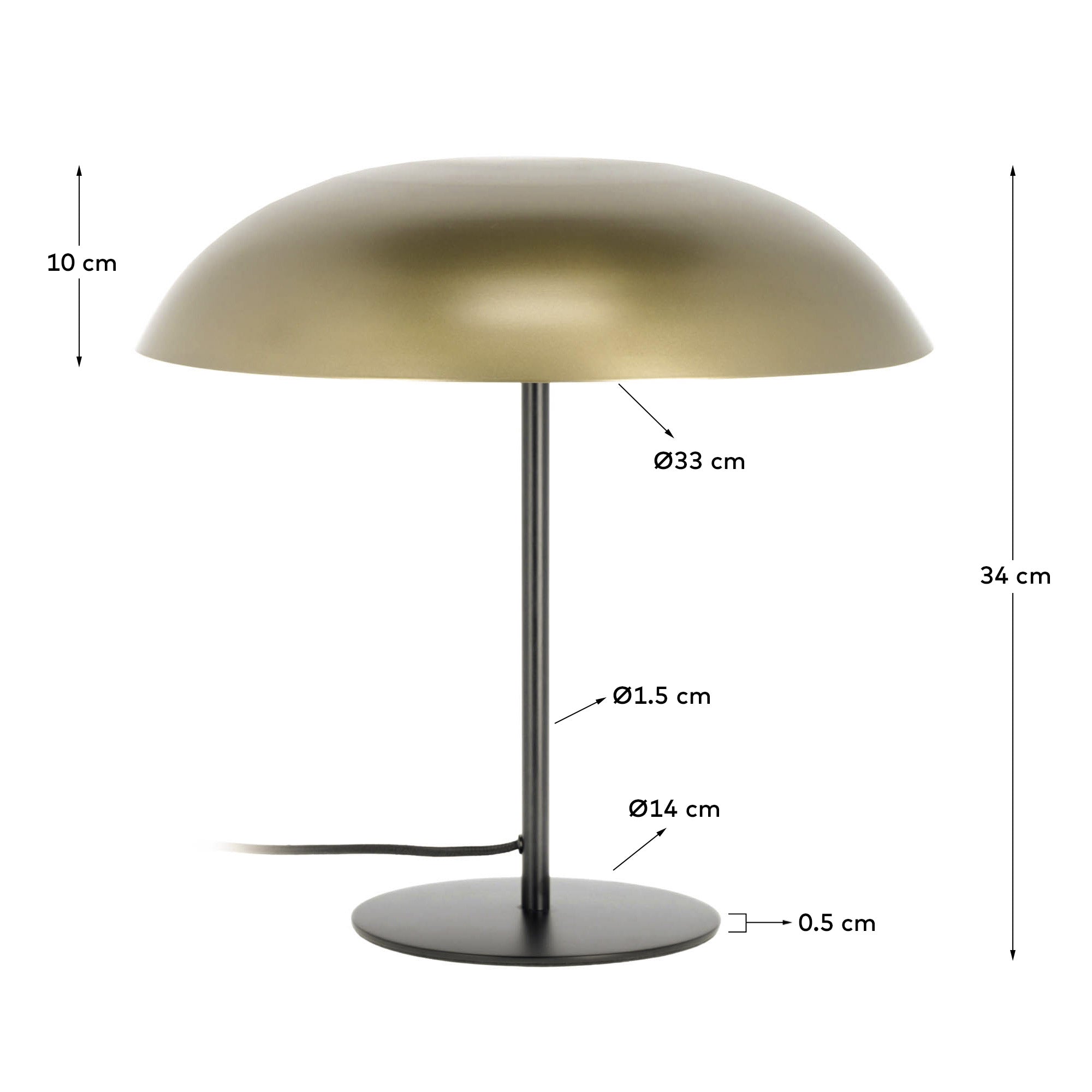 Carlisa table lamp in metal - Measurements