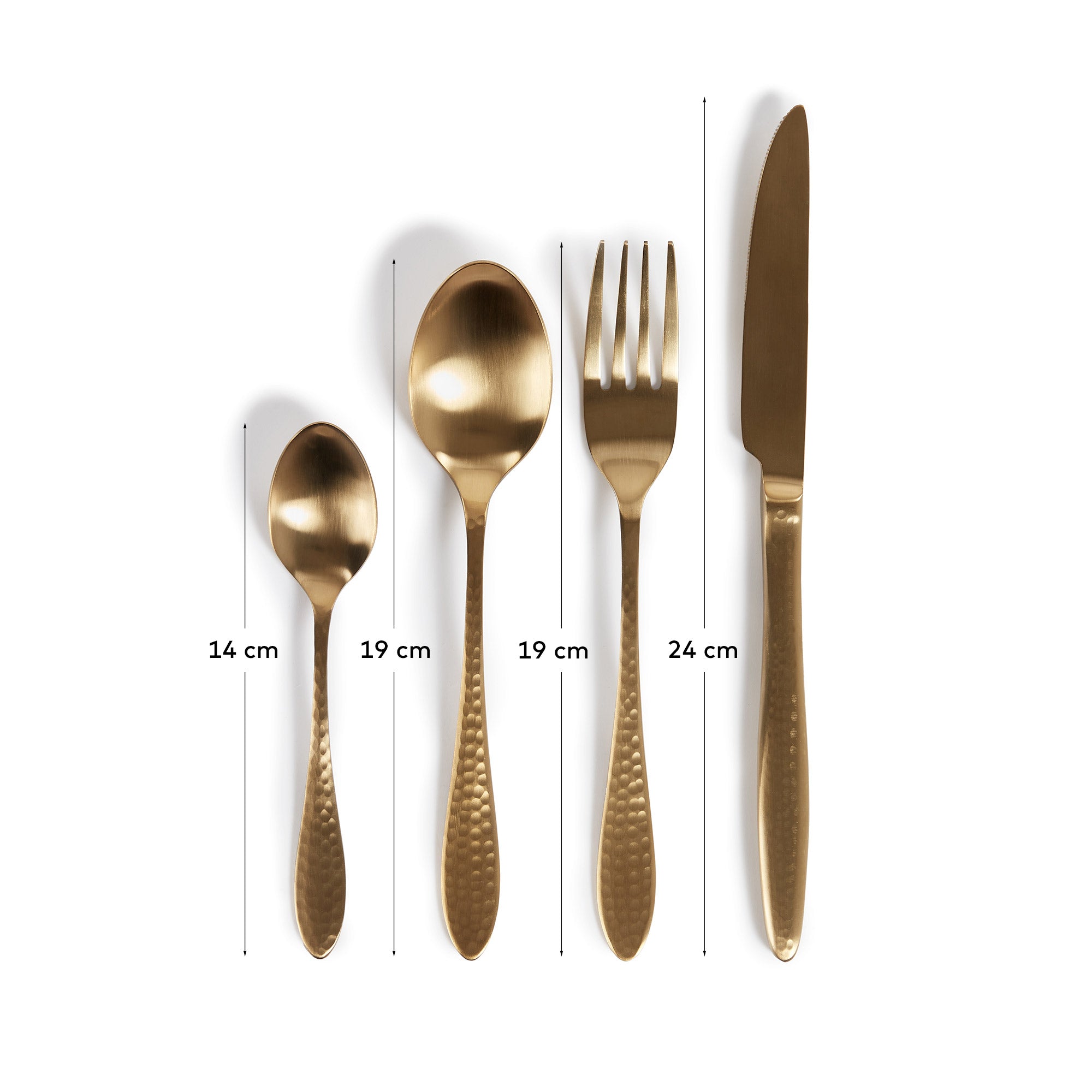 Yarine set of 16 gold cutlery - Measurements
