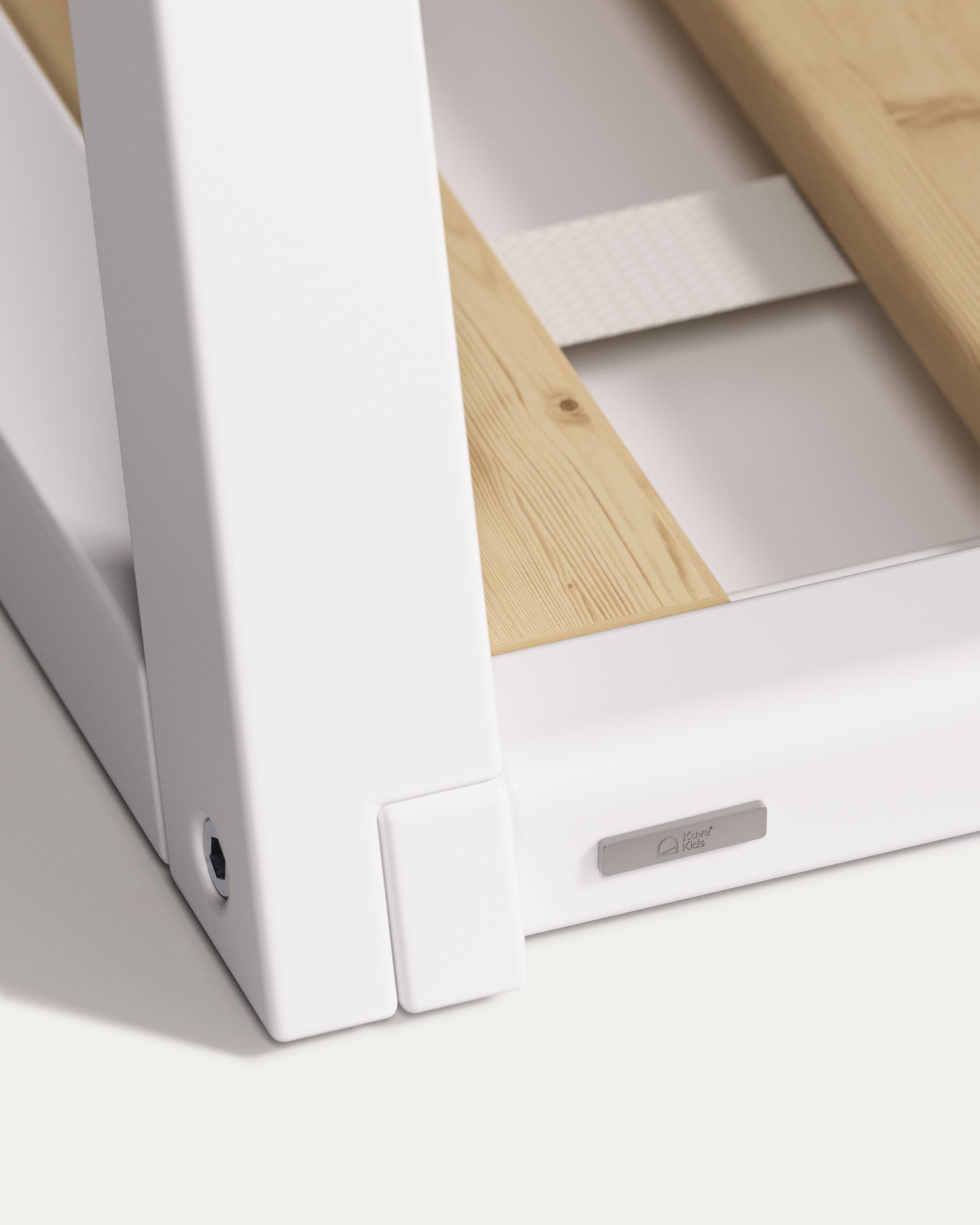 Maralis teepee bed made of solid beech wood with a white finish, for 70 x 140 cm mattresses - Detail