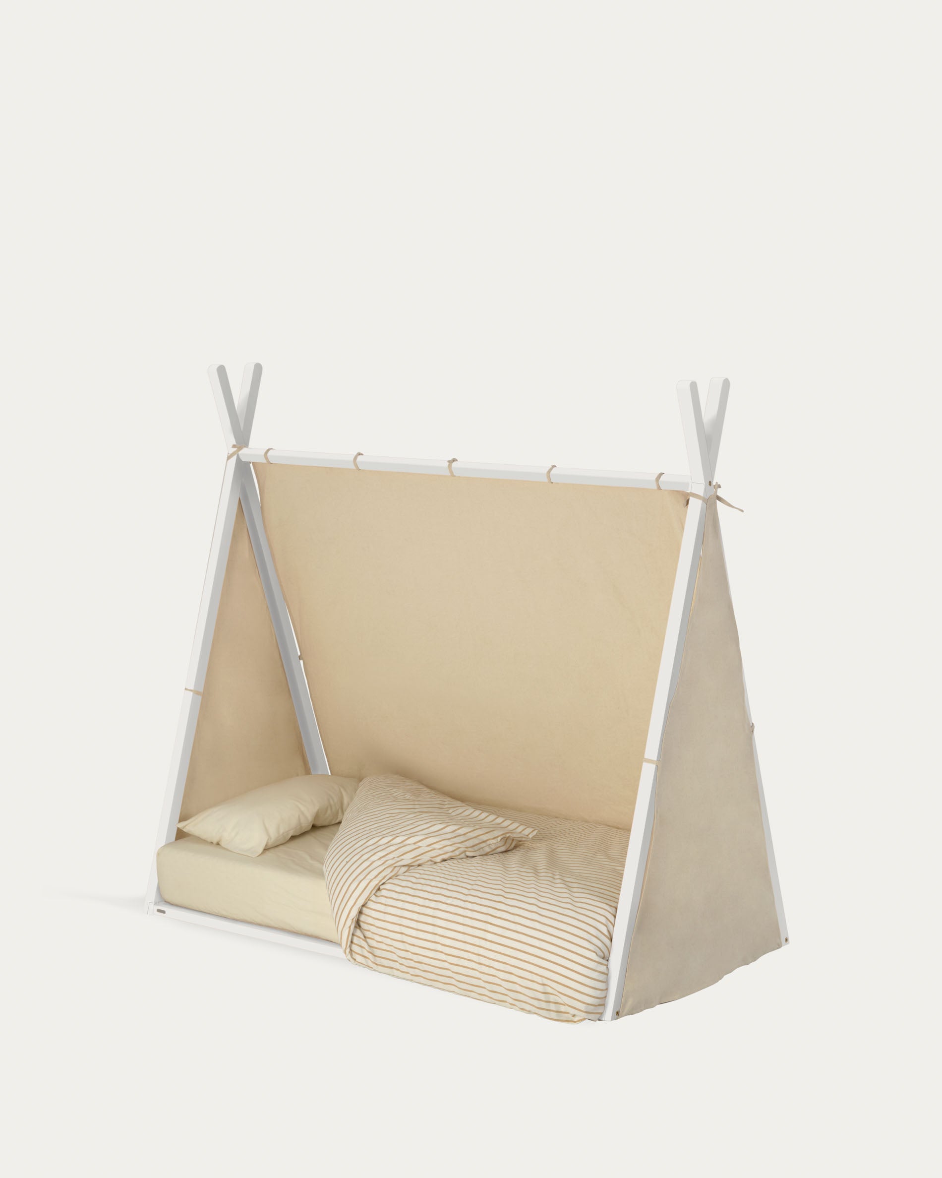 Maralis teepee bed made of solid beech wood with a white finish, for 70 x 140 cm mattresses - Product View