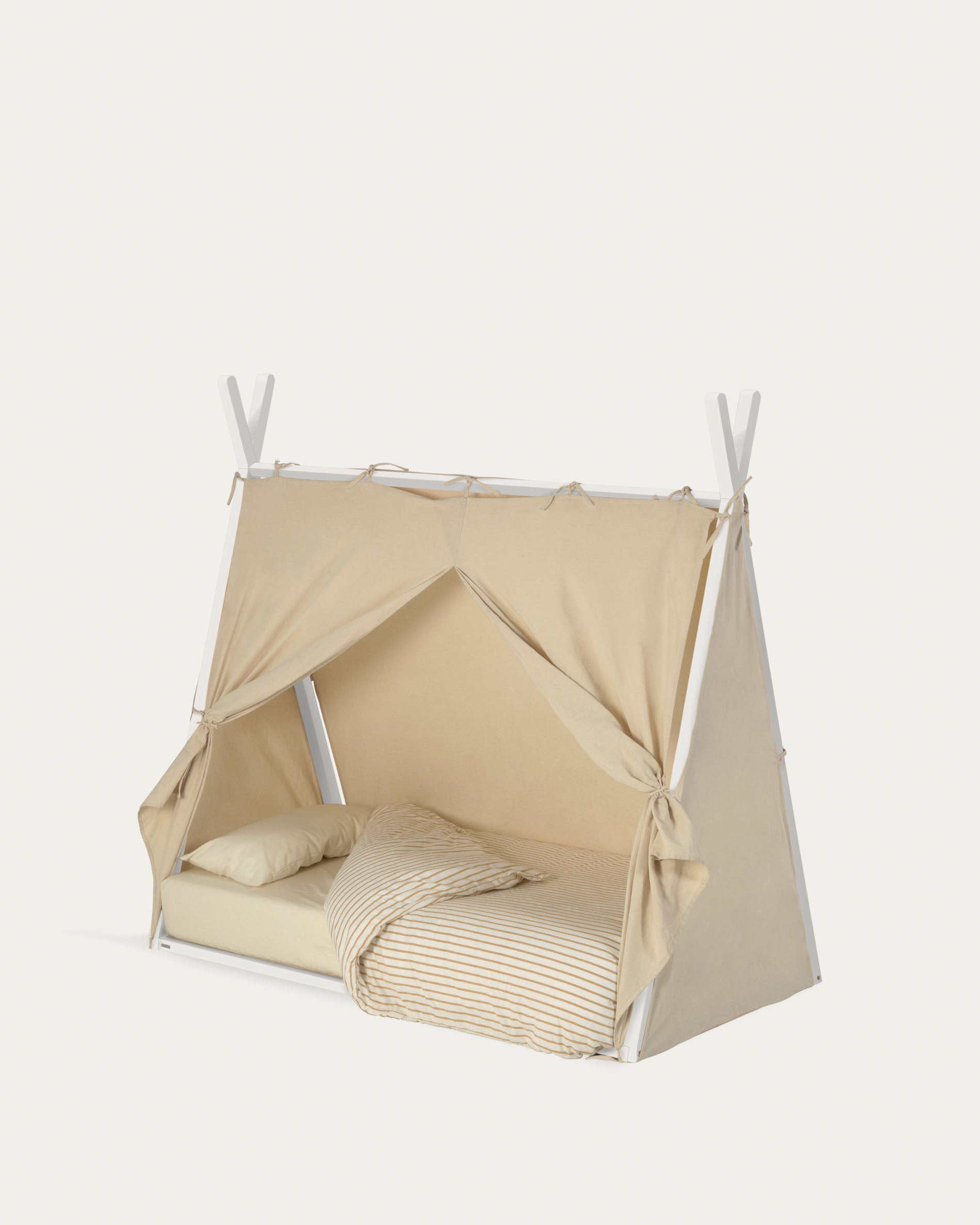 Maralis teepee bed made of solid beech wood with a white finish, for 70 x 140 cm mattresses - Product View