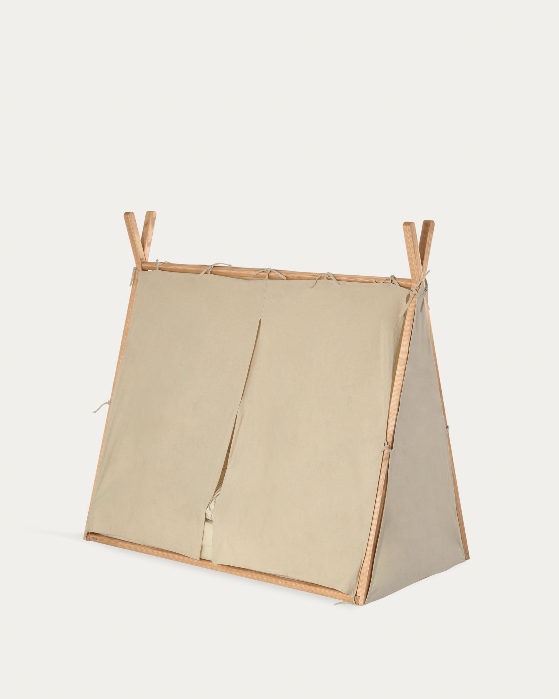 Maralis teepee bed made of solid beech wood with a natural finish, for 70 x 140 cm mattresses - Product View