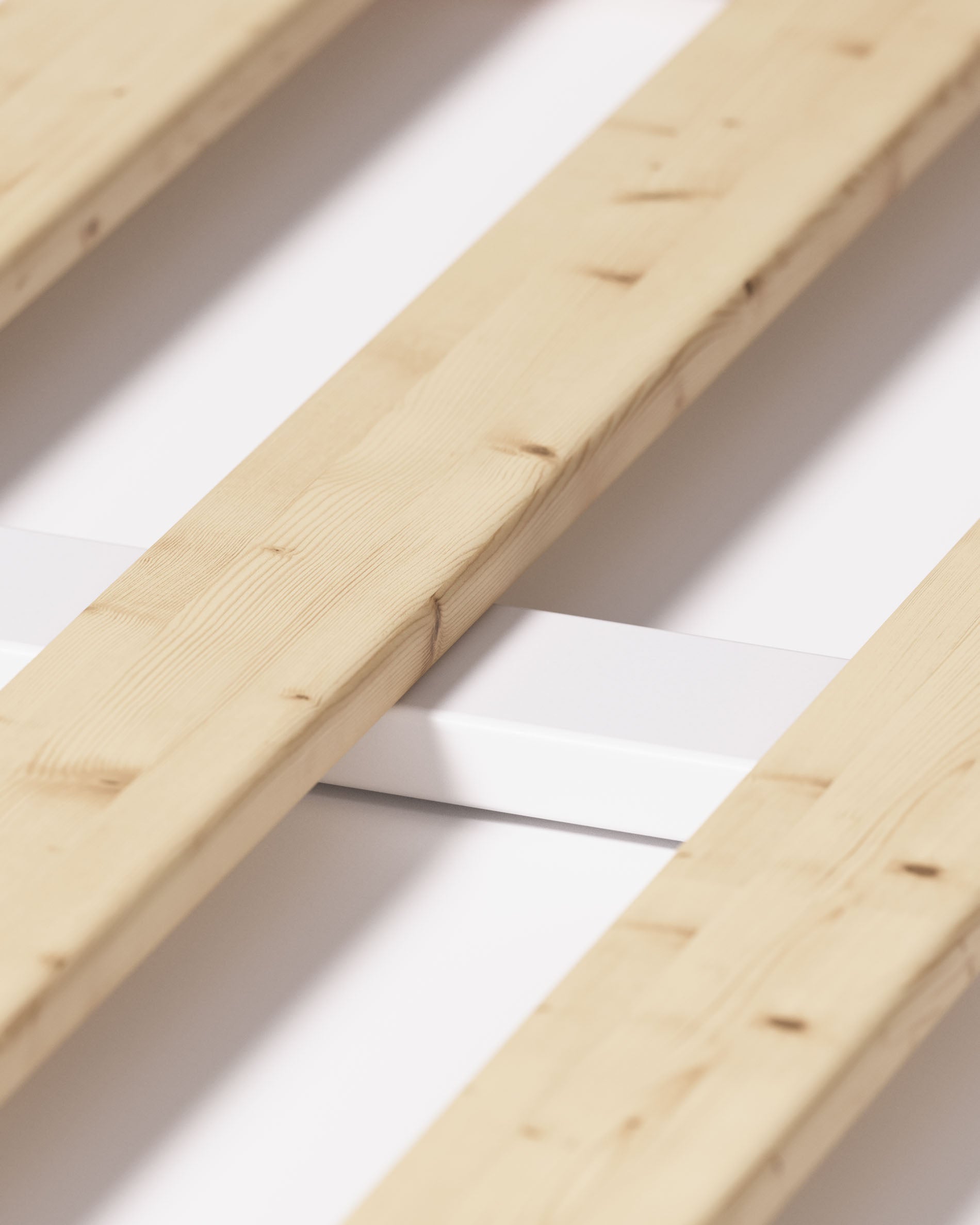 Maralis teepee bed made of solid beech wood with a white finish, for 90 x 190 cm mattresses - Detail