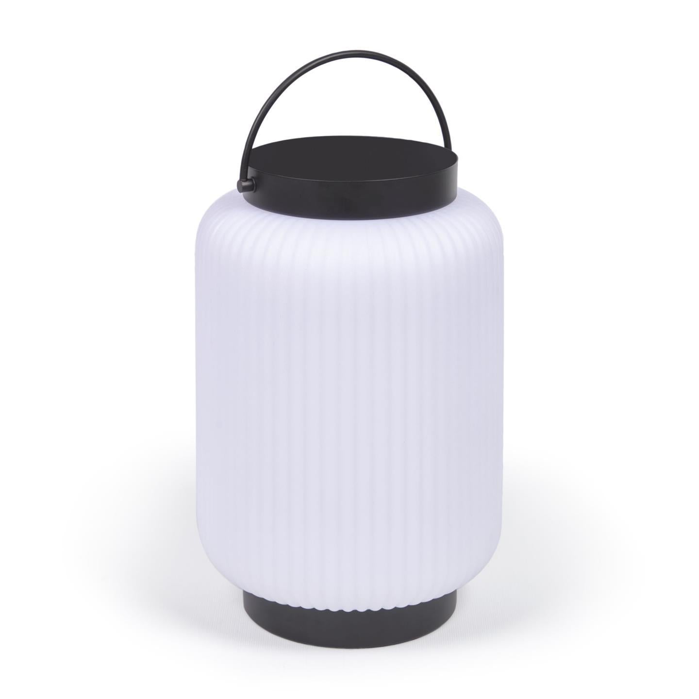Verona outdoor table lamp in polythene and metal with black finish - Product Image