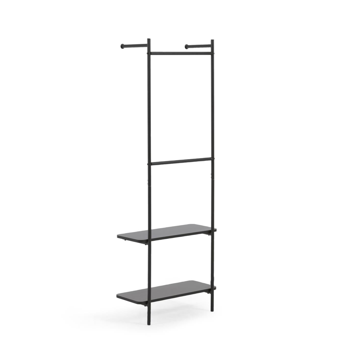 Galatia melamine and metal clothes rail with black finish 60 x 162 cm - Product Image