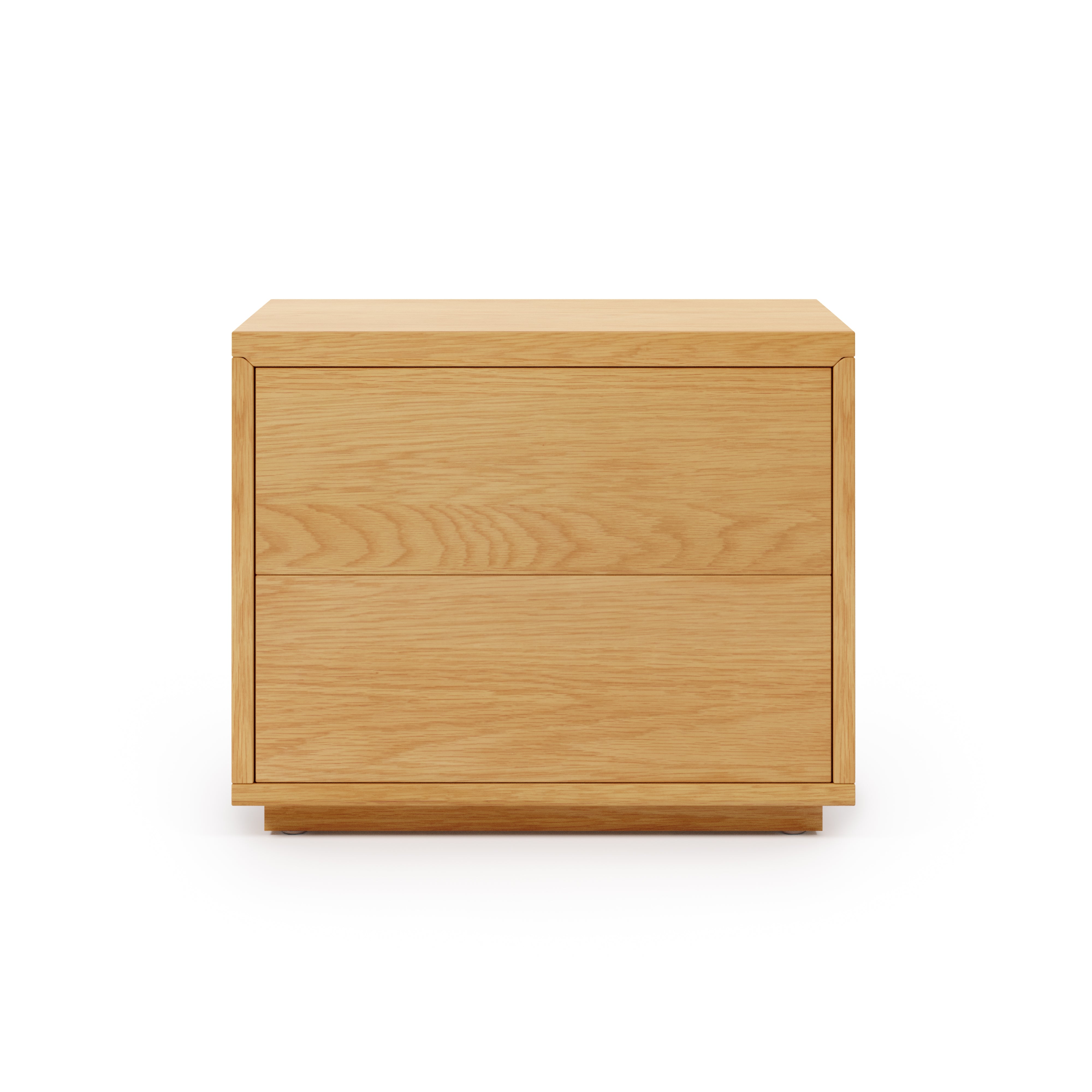Abilen oak veneer and white lacquer bedside table, 53 x 44 cm, certified FSC 100% - Product Image