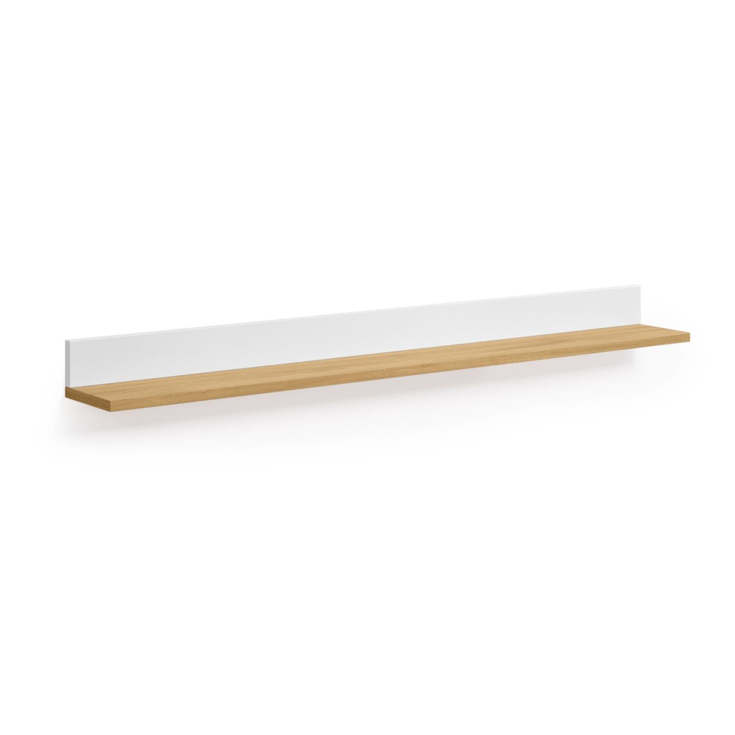 Abilen shelf in oak veneer and white lacquer 120 x 15 cm FSC 100% - Product Image