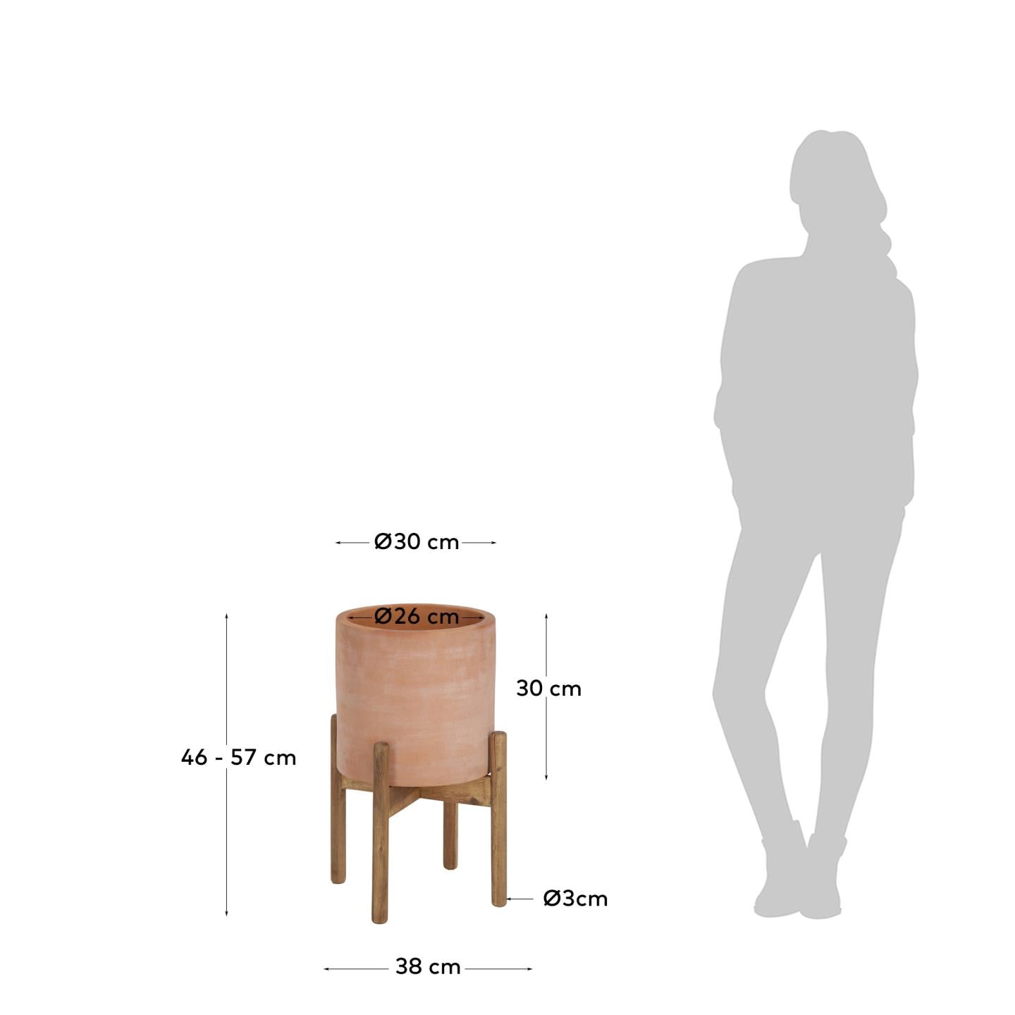 Dalva terracota plant pot, Ø 26 cm - Measurements