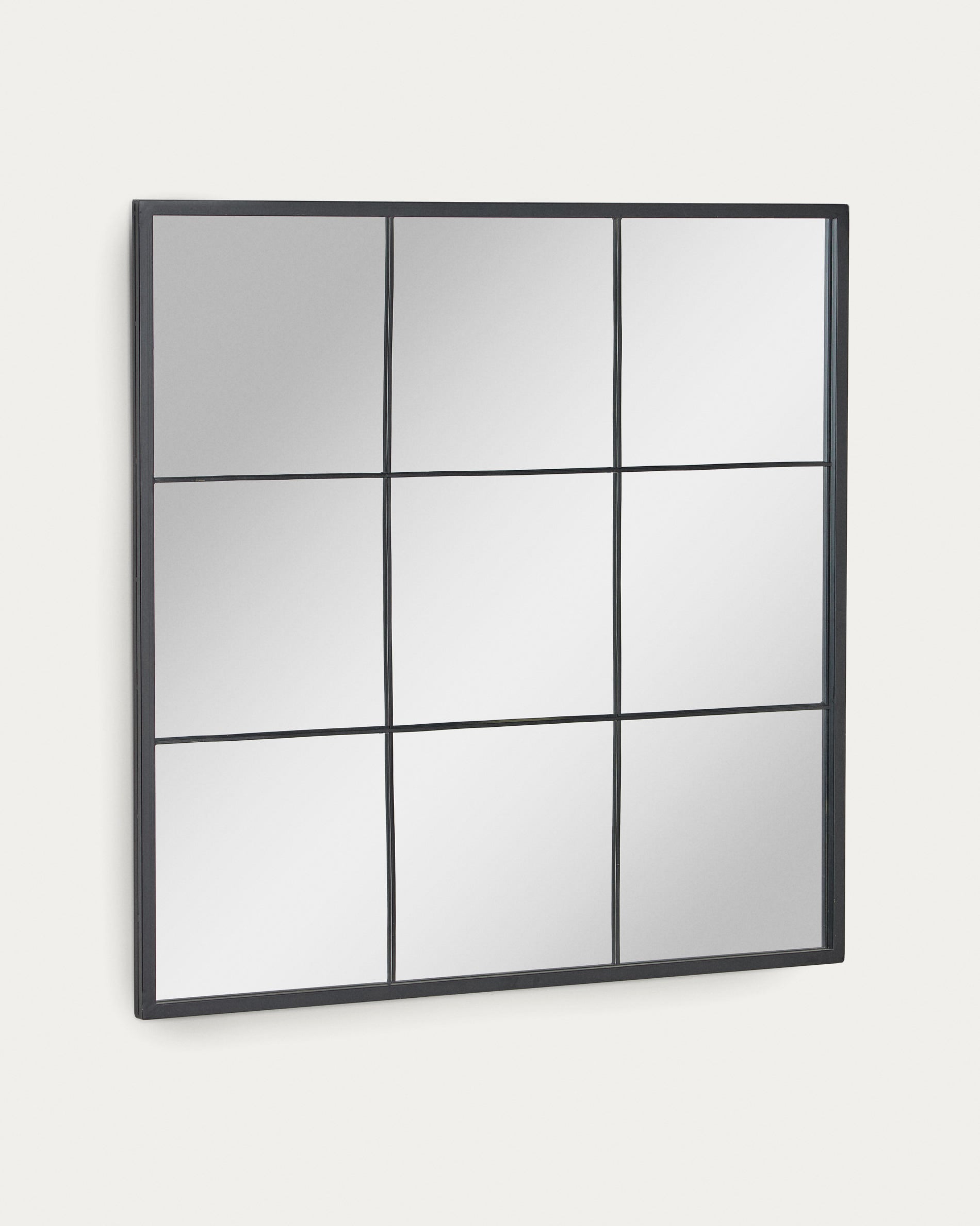 Ulrica black metal wall mirror 80 x 80 cm - Product View