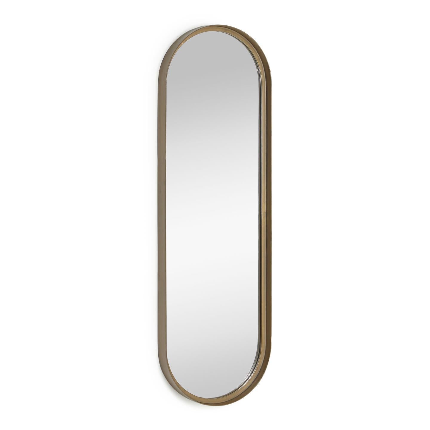Tiare gold metal wall mirror 31 x 101 cm - Product Image