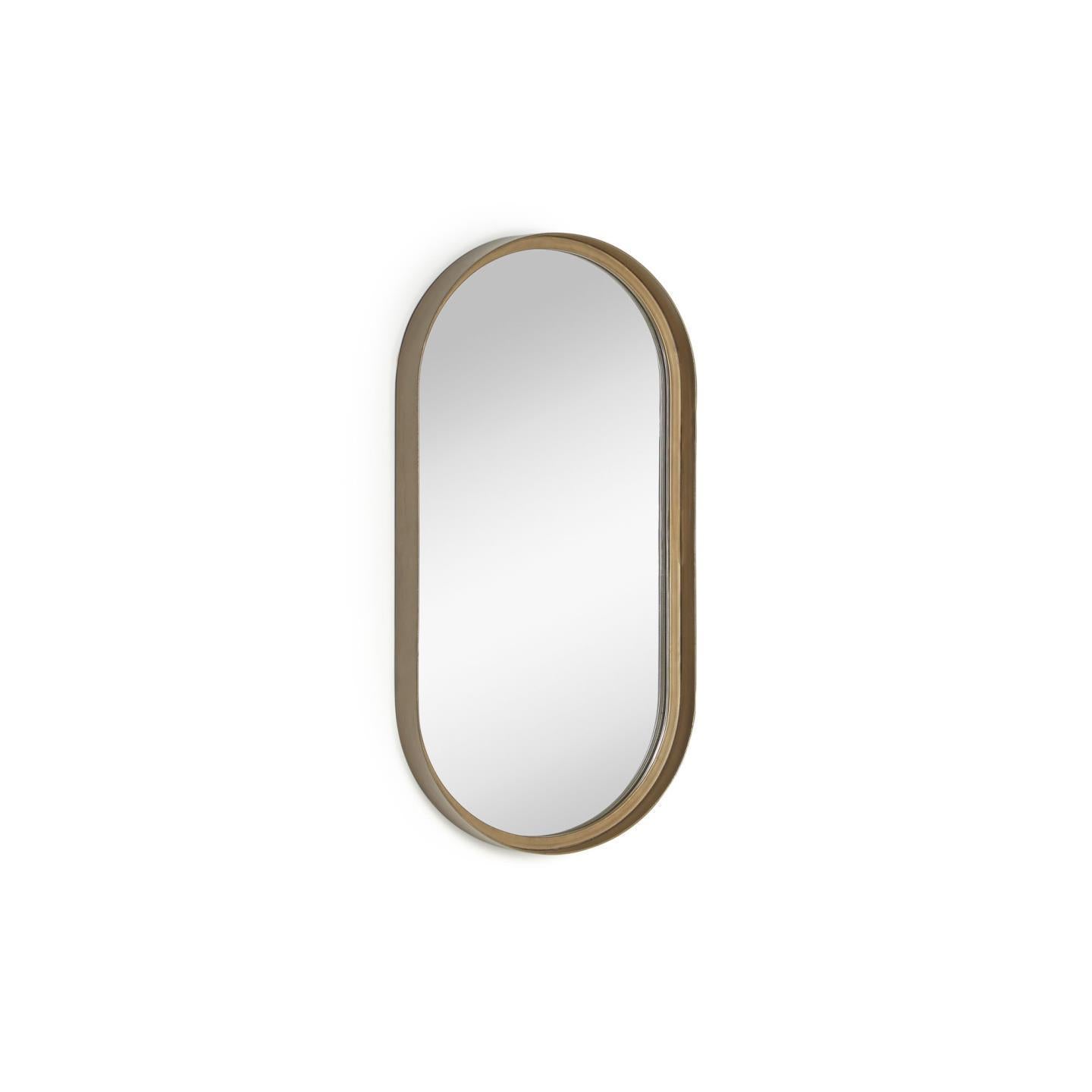 Tiare gold metal wall mirror 31 x 61,5 cm - Product Image