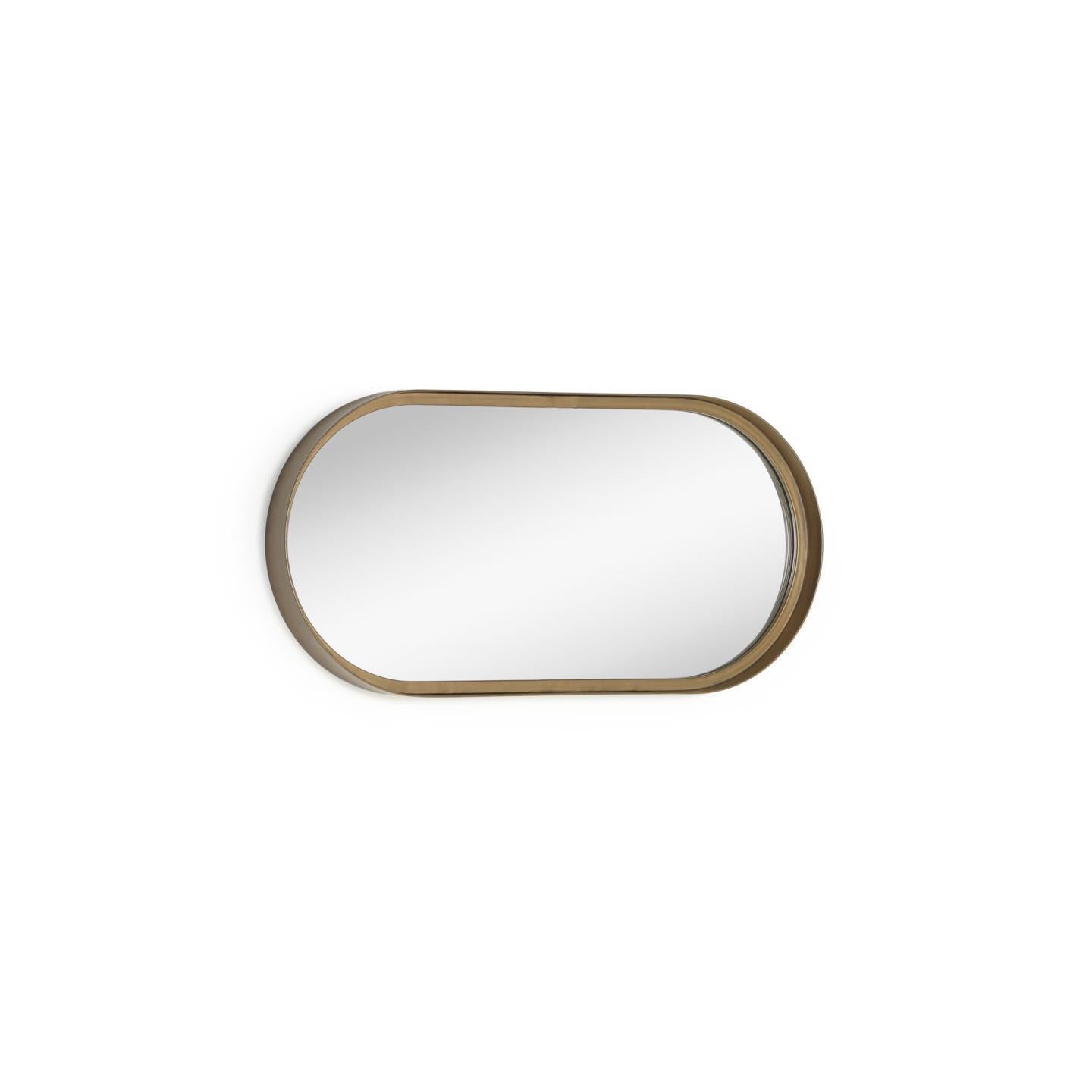 Tiare gold metal wall mirror 31 x 61,5 cm - Product Image