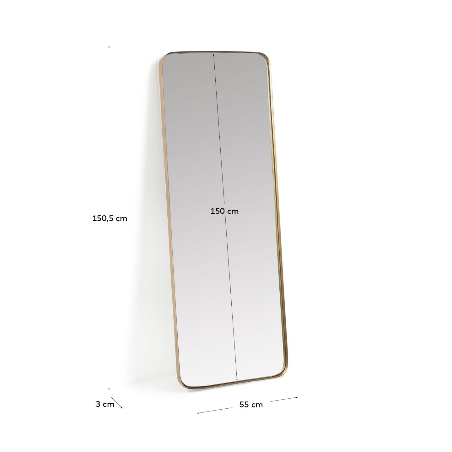 Marco gold metal wall mirror 55 x 150,5 cm - Measurements
