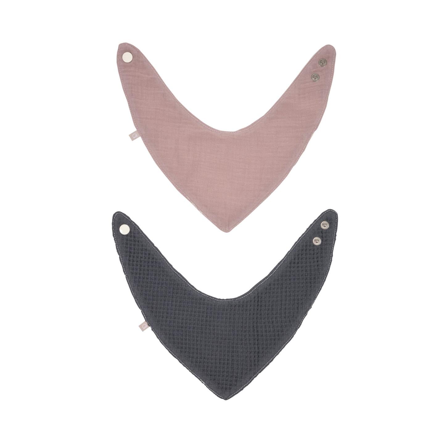 Set of two 100% organic cotton (GOTS) Marinet bandanas in pink and blue - Product Image
