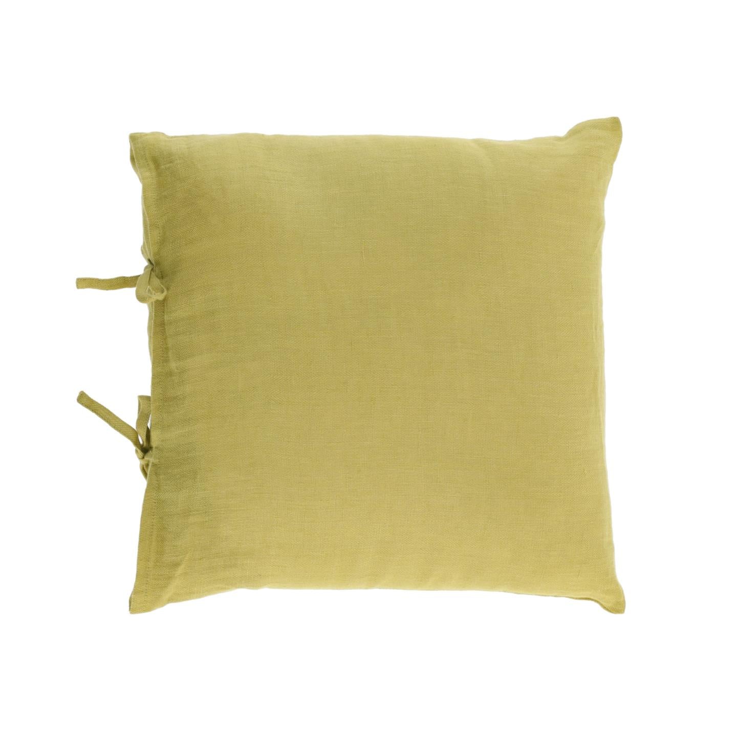 Tazu 100% linen cushion cover in green 45 x 45 cm - Product Image