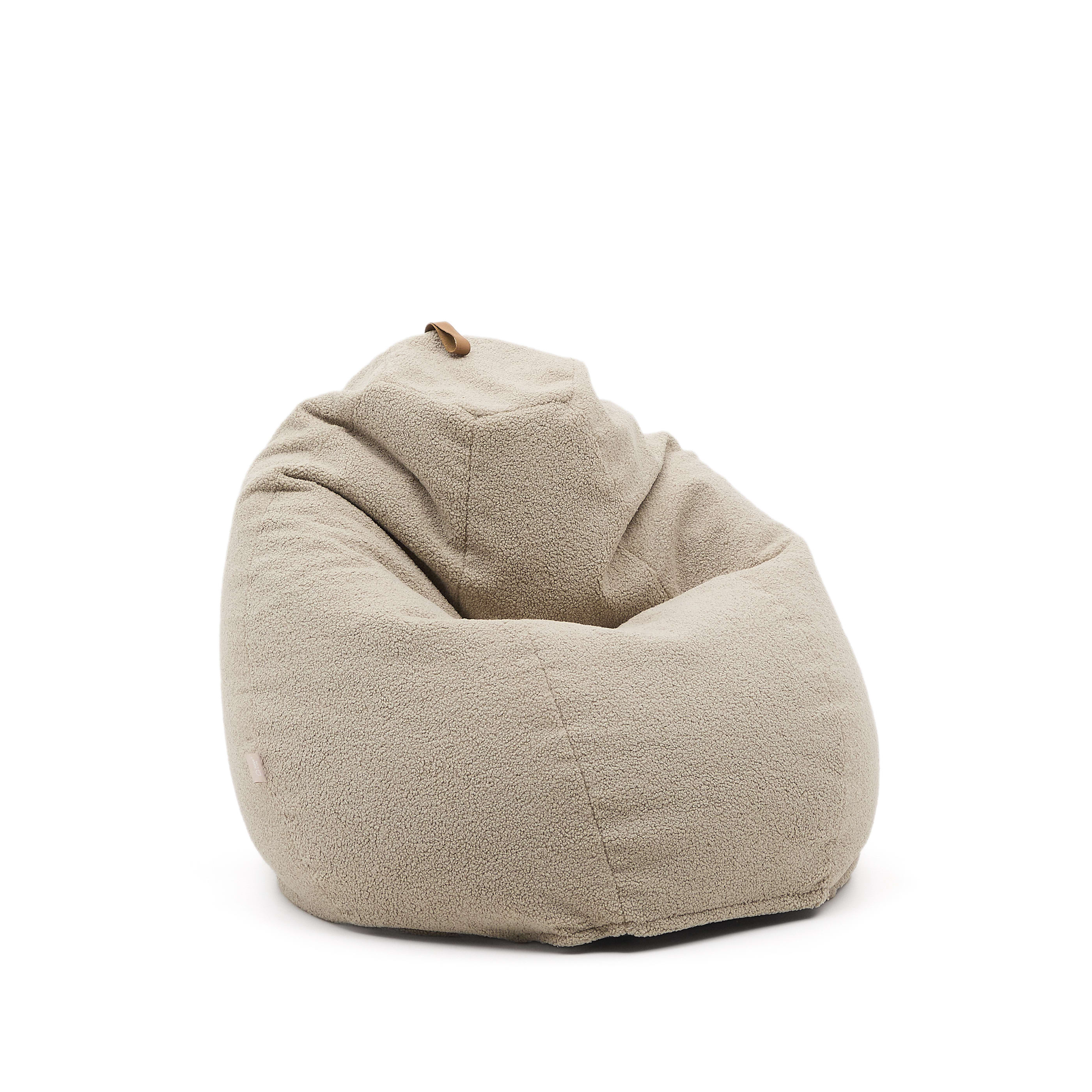 Vicka puff bézs boucléban, Ø 70 cm