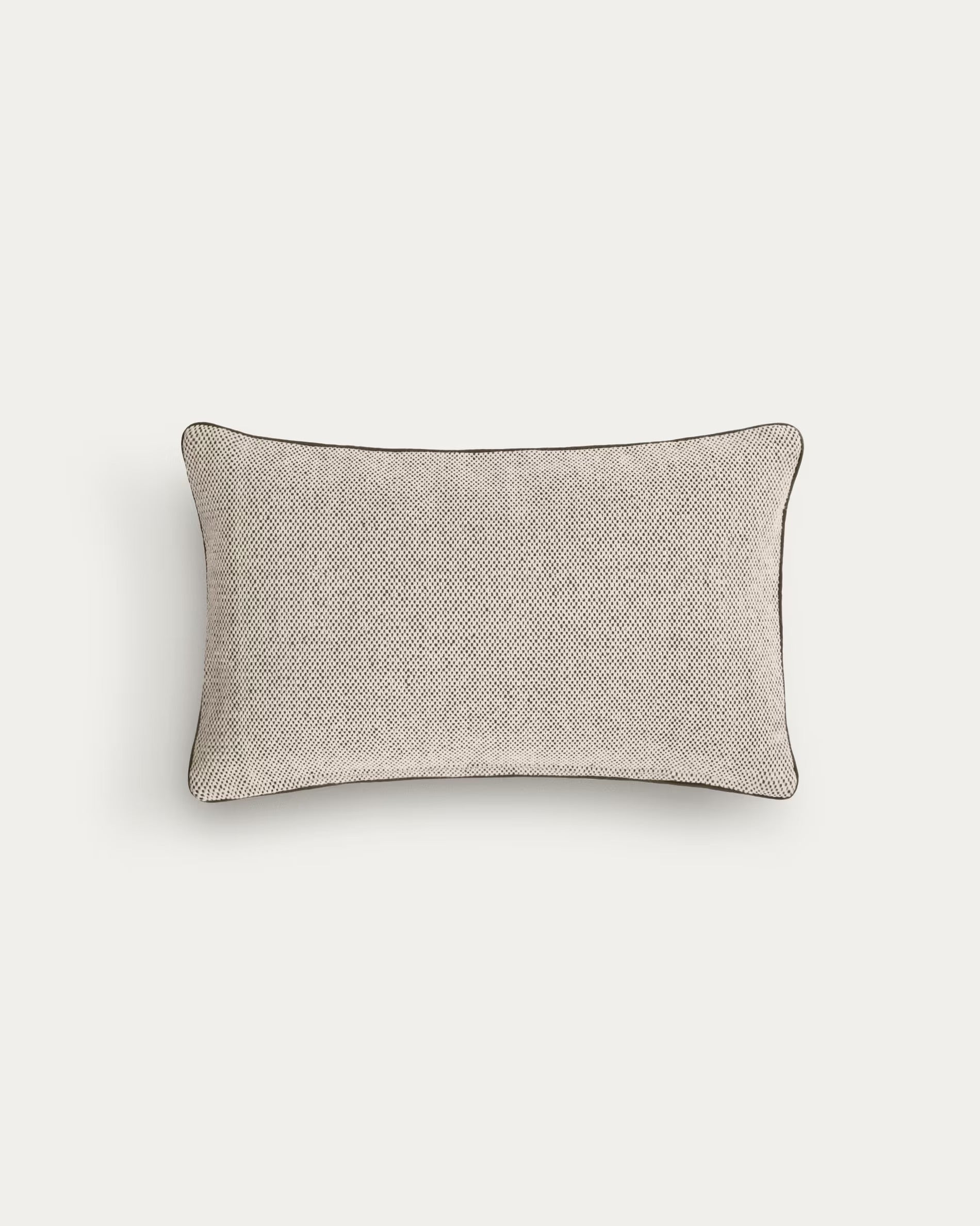 Celmira 100% cotton cushion cover in beige color with gray embroidery, 30 x 50 cm.