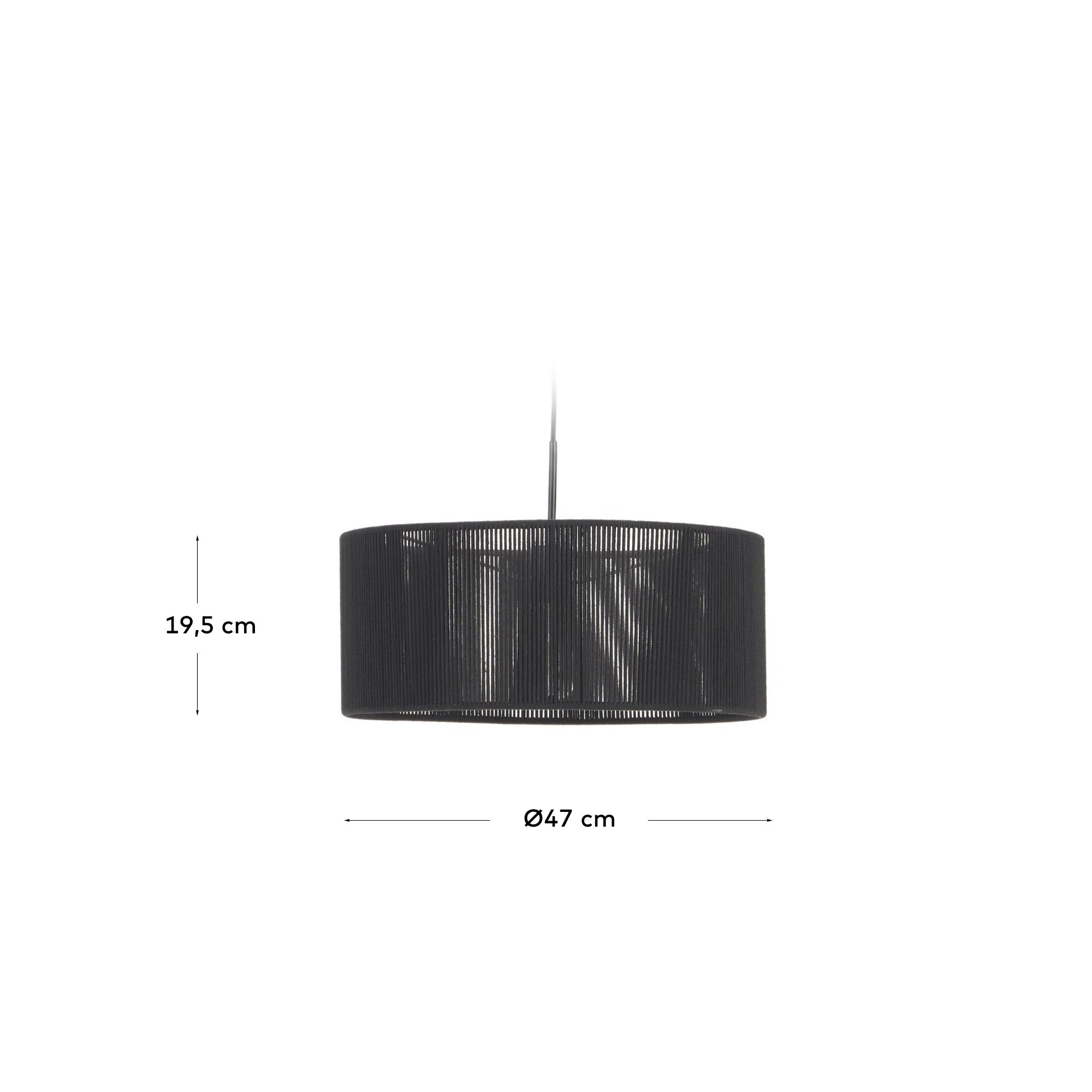 Cantia cotton ceiling light shade with black finish Ø 47 cm - Measurements
