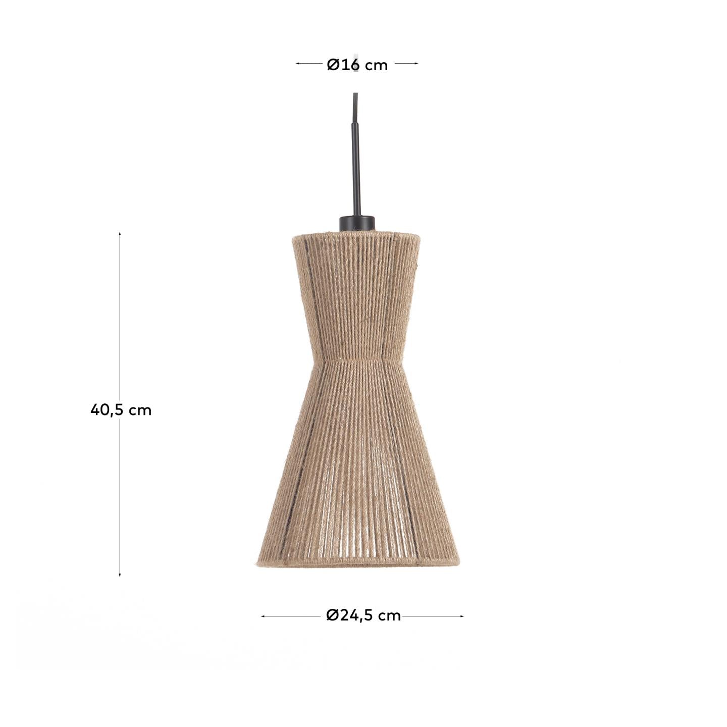 Crista jute light shade with natural finish Ø 24.5 cm - Measurements